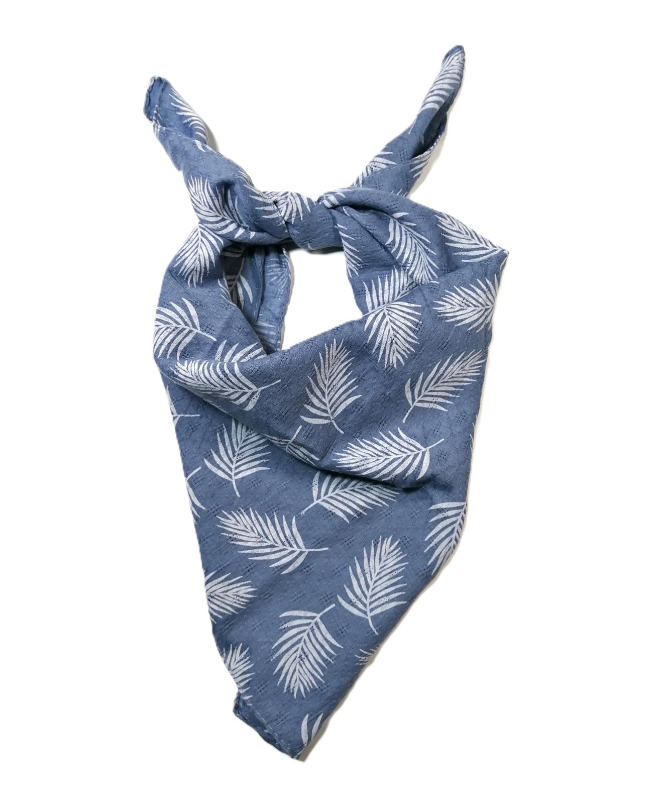 Shanlin Unisex Cotton Square Bandanas Scarves 24×24 Leafptn-blue