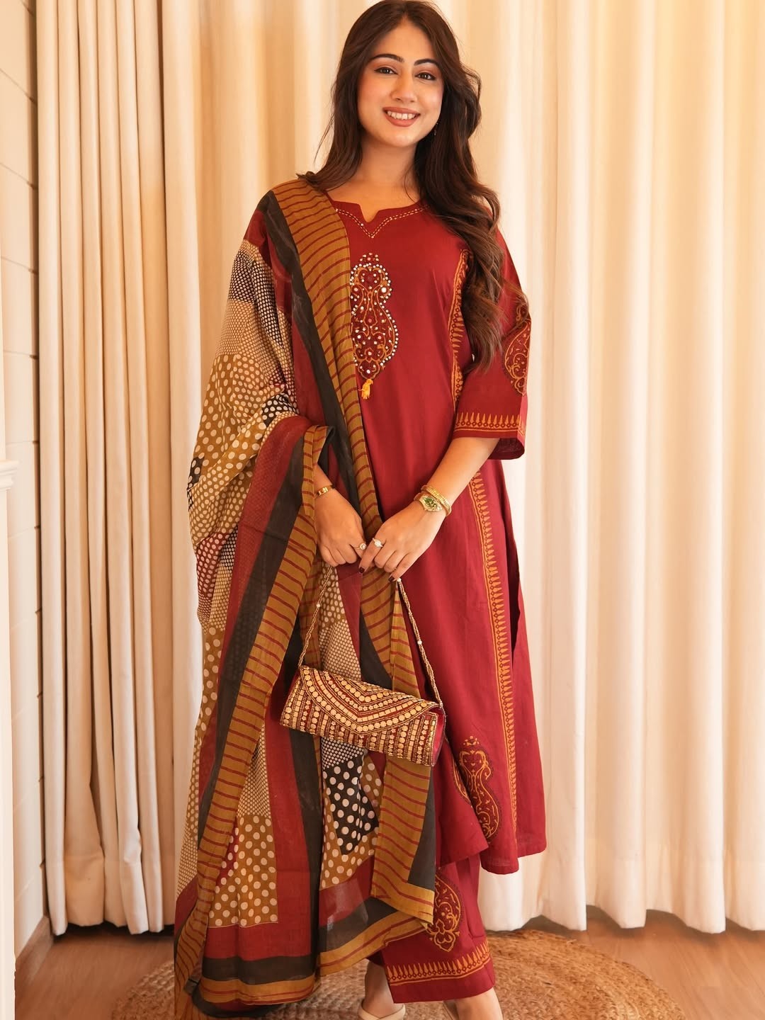Fully Stitched Straight Palazzo Kurta Suit Set Pakistani Readymade Salwar Kameez