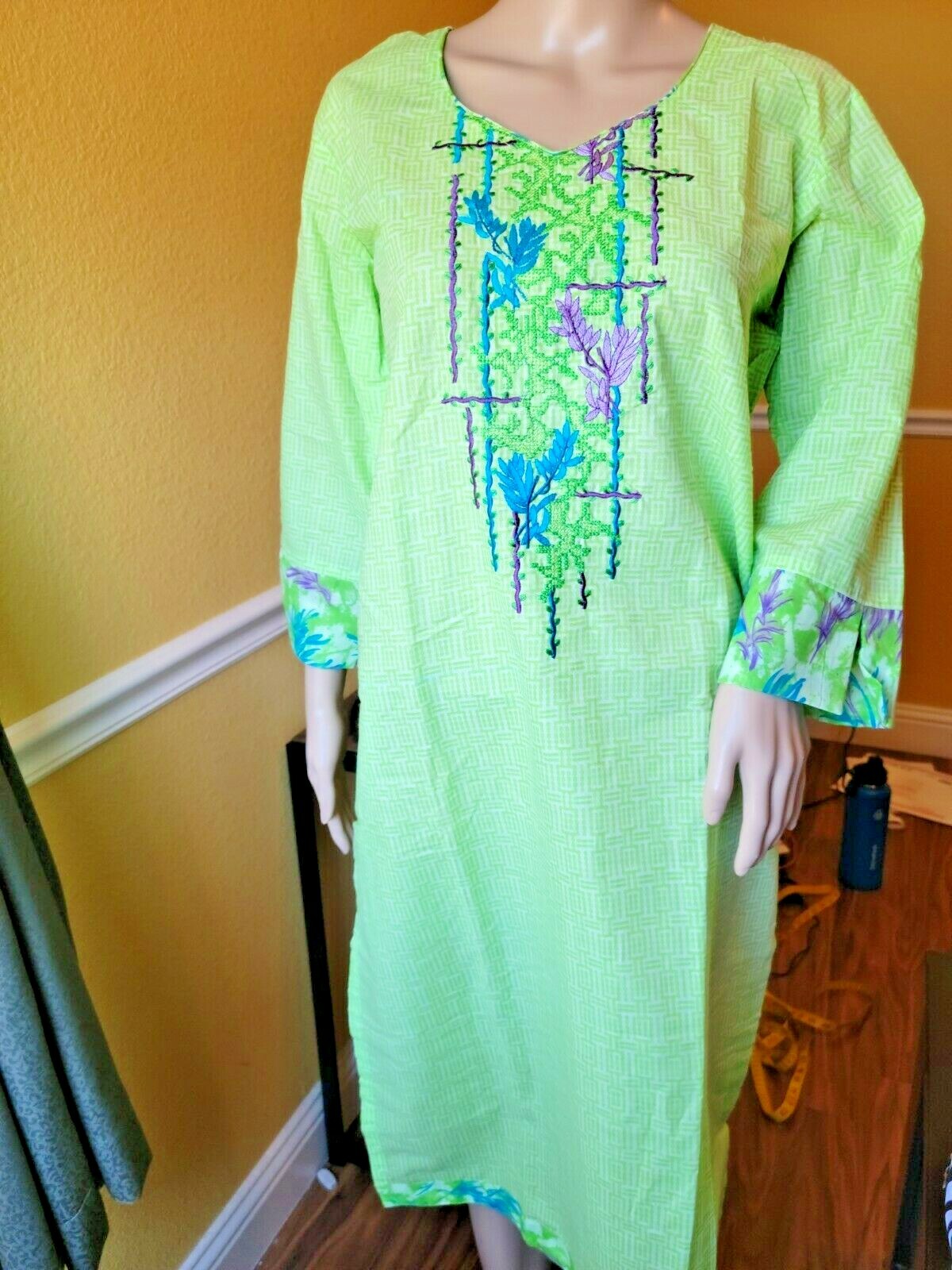 Ready Made Cotton palazzo Salwar Kameez With beautiful embroidery size 44 inch