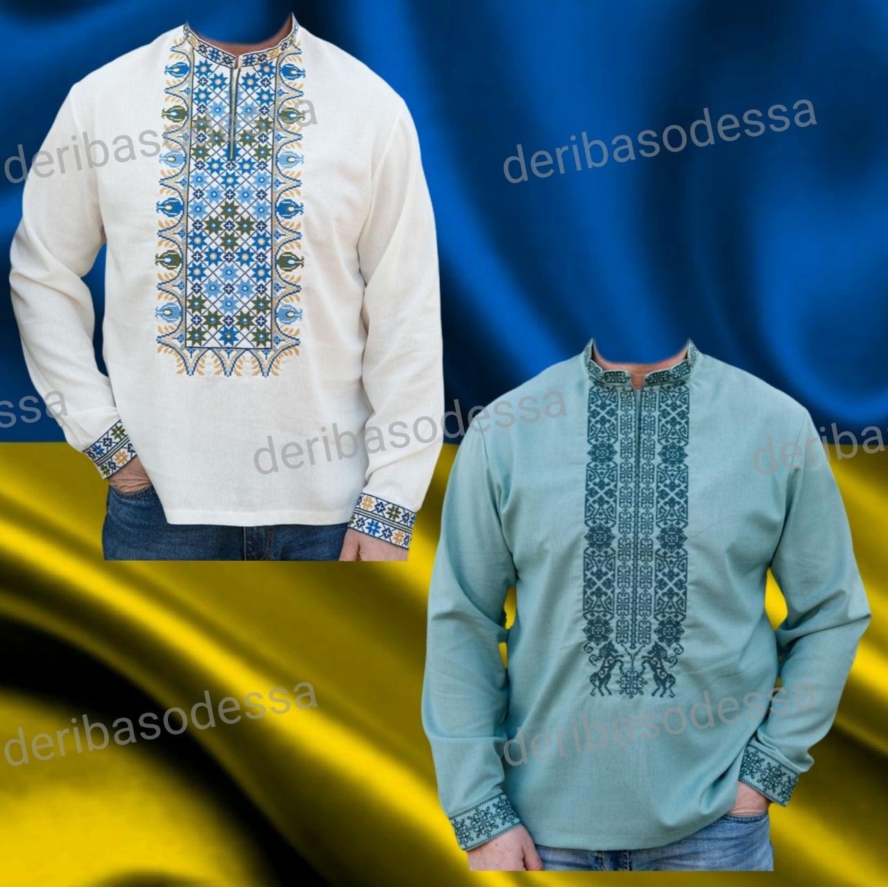 Traditional Ukrainian Embroidered shirt for men Vyshyvanka S,M,L,XL,2XL,3XL,4XL