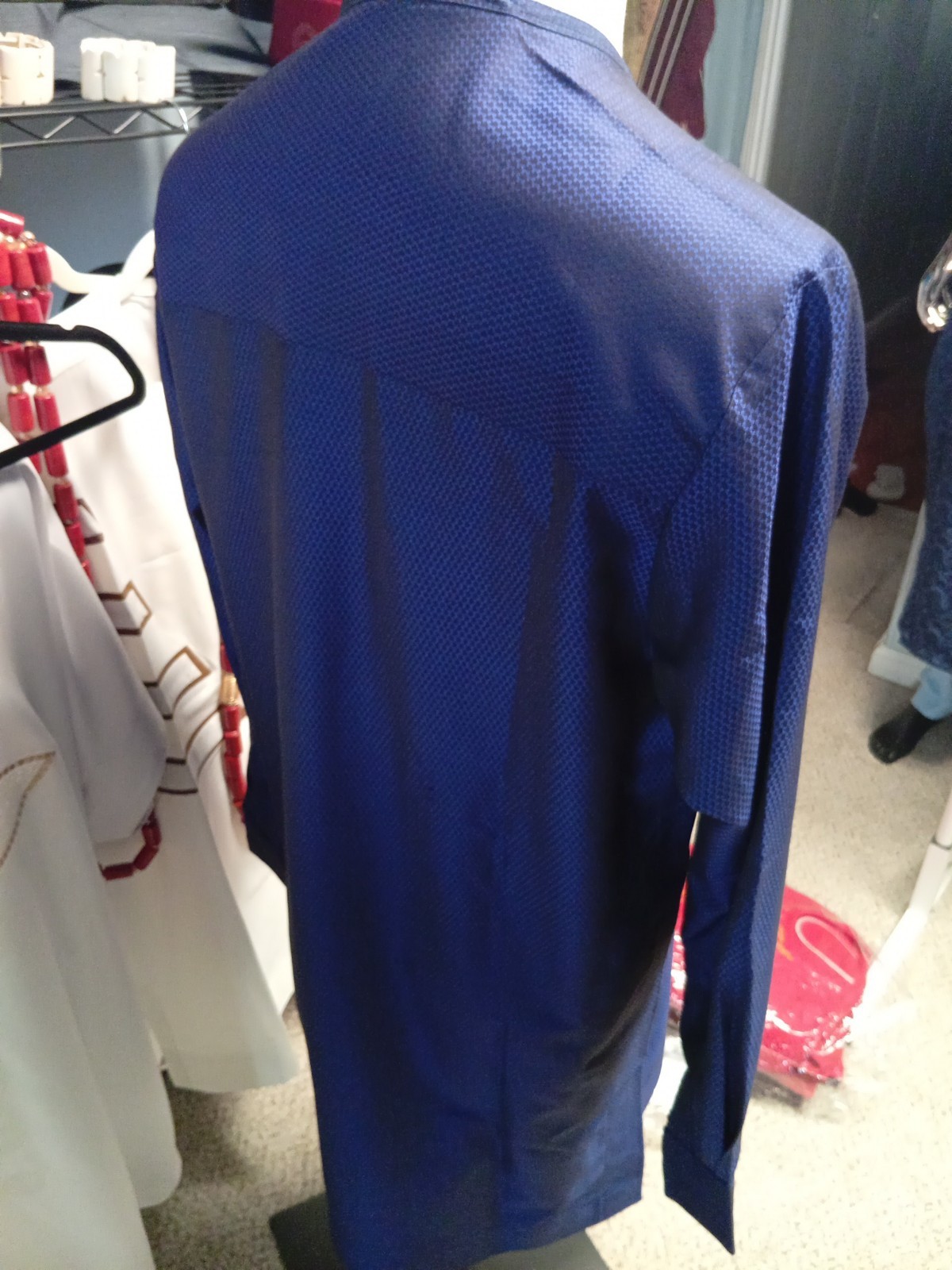 African Men kaftan/ Agbada set Blue kaftan embroidered free size.