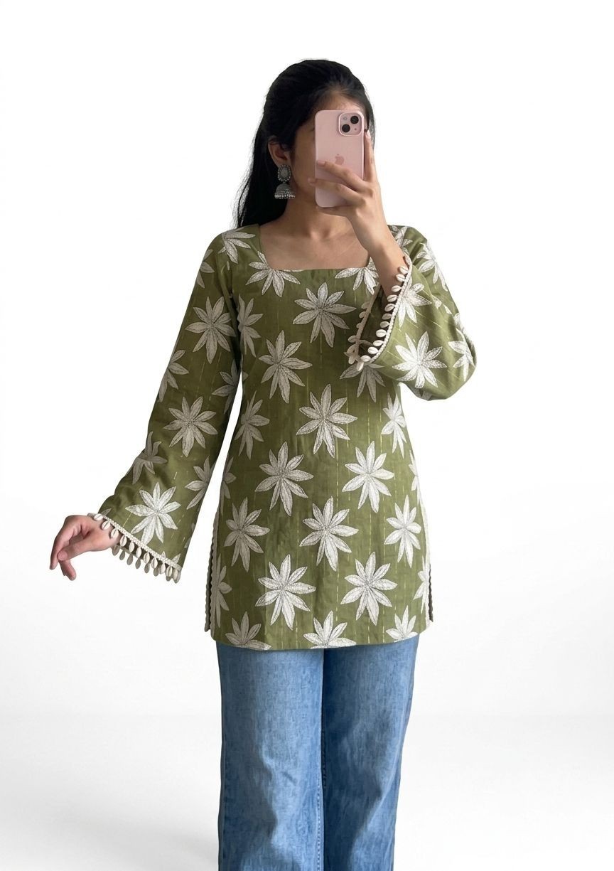 Indian Ethnic Short kurti for women ( SIZE -XS-S-M-L-XL ARE AVAILABLE )