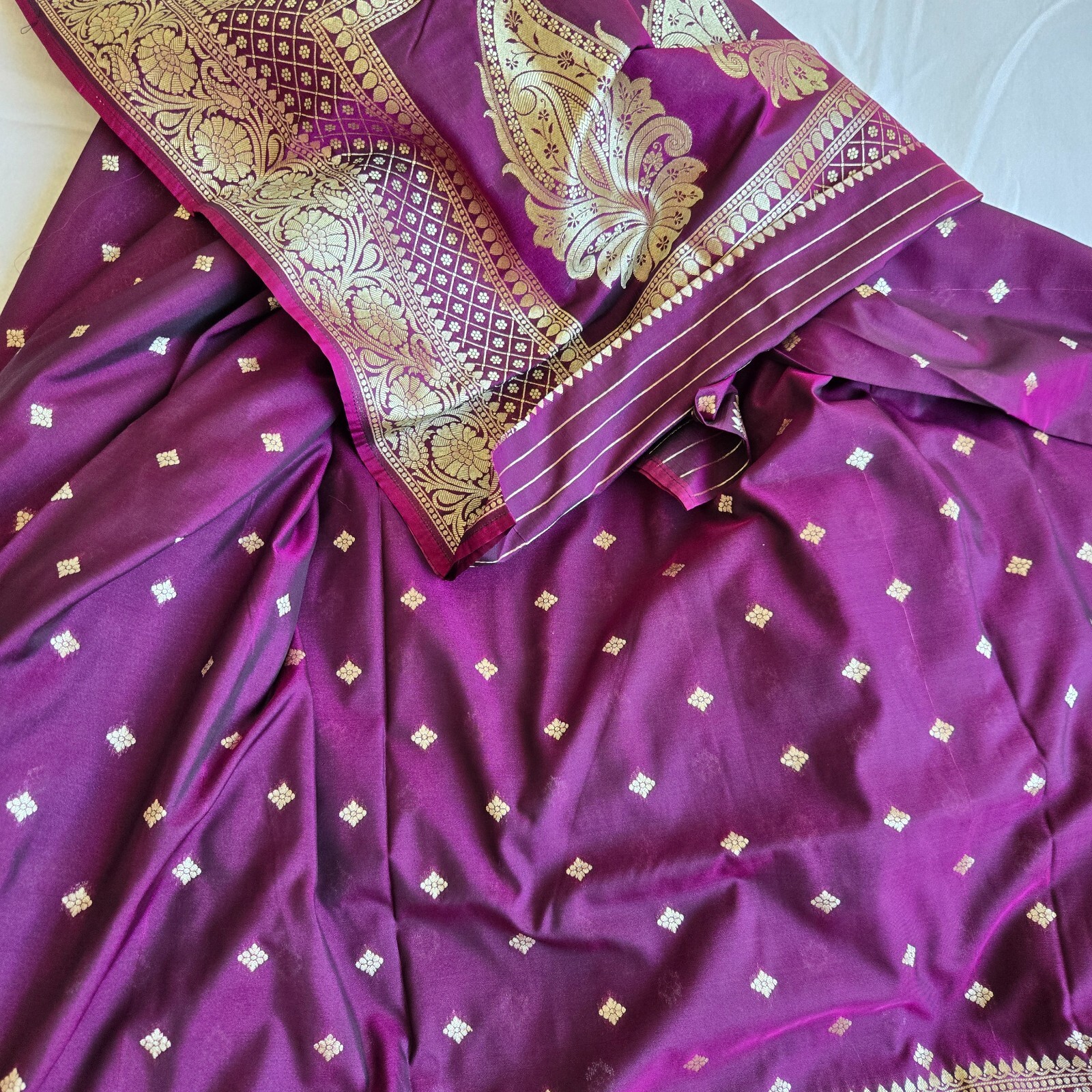 NEW Purple Banarsi silk Saree NEGOTIABLE