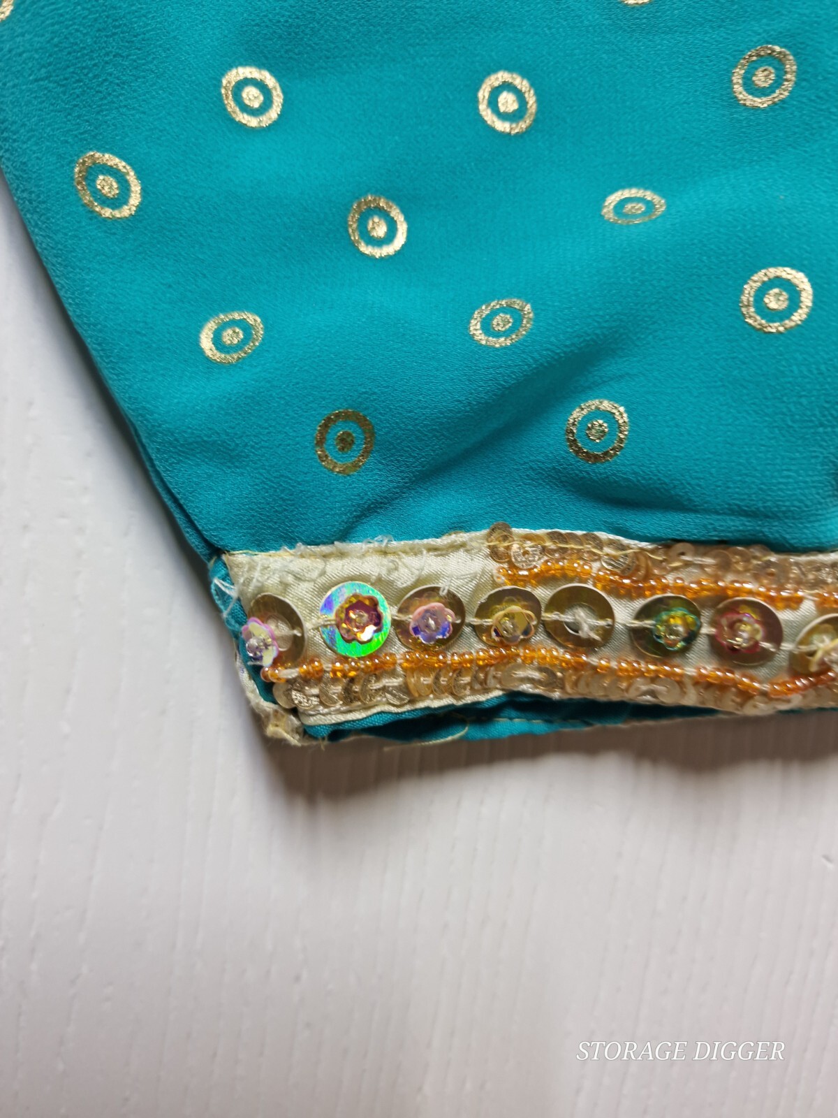 Kids Girls Salwar & Dupatta 30 Blue Printed Pleated Beaded Pull On Elastic Waist