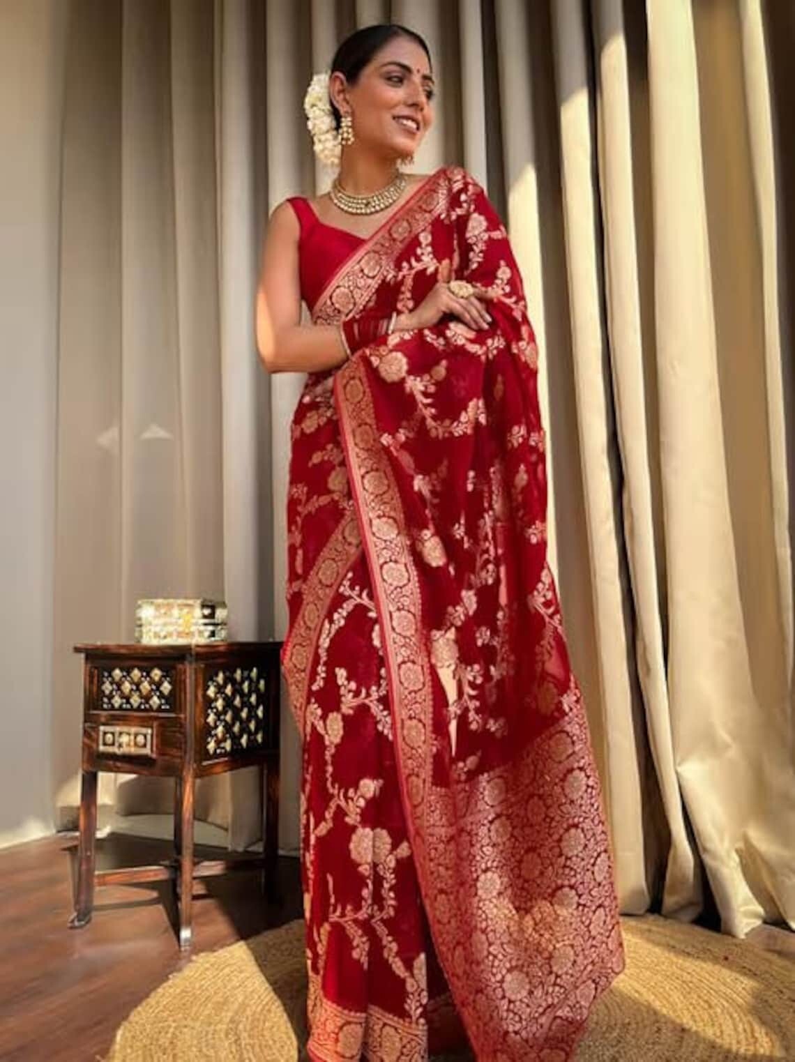 Silk Pure Zari Saree With Exclusive Zari Weaving All Over The Saree With Running