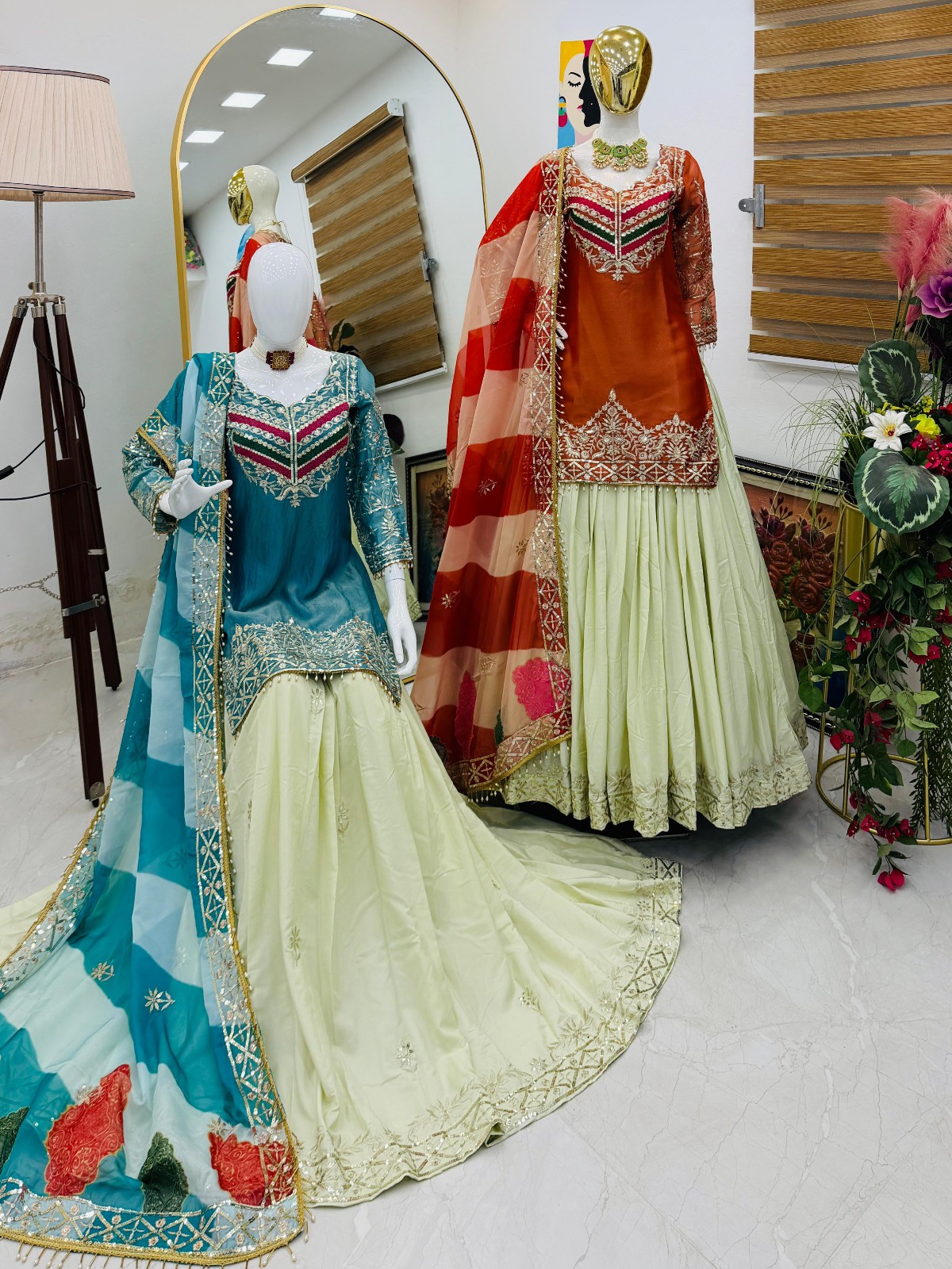 Ready To Wear Bridal Heavy Suit Wedding Pakistani Lengha Top Indian Ethnic Dress