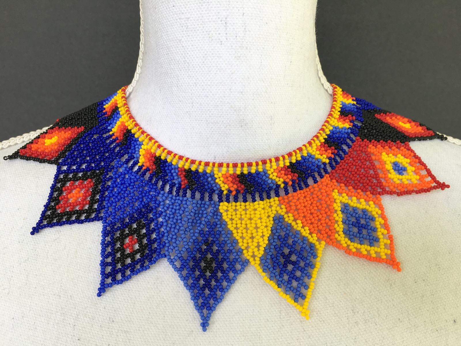 Handmade Mexican Huichol Bead Necklace – Huichol Folk Art Jewelry