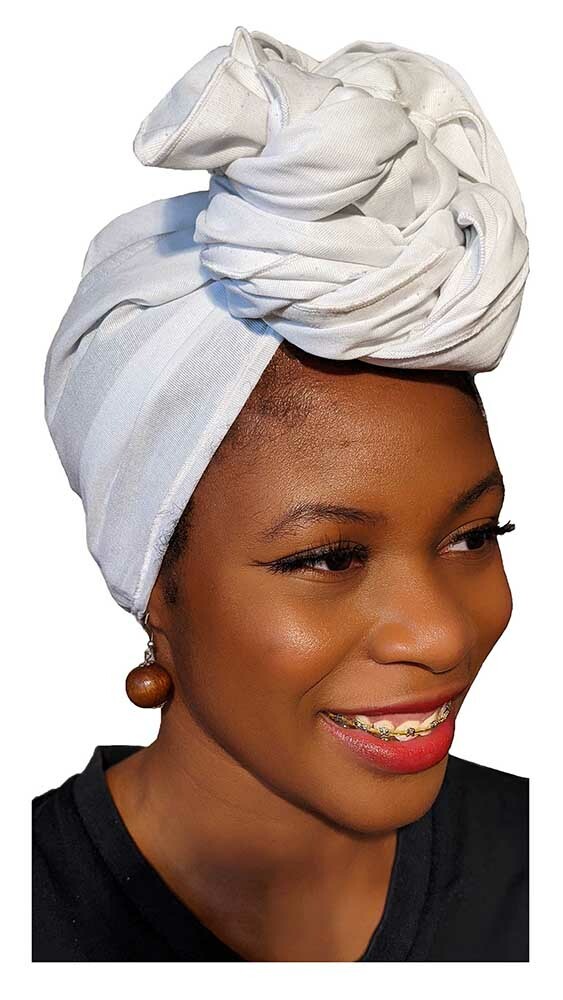 Off White Cotton African Head wrap