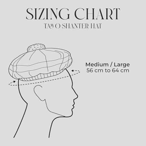 Scottish Hat Tam o Shanter Scottish Bonnet Tartan Hat One Size Standard Wallace