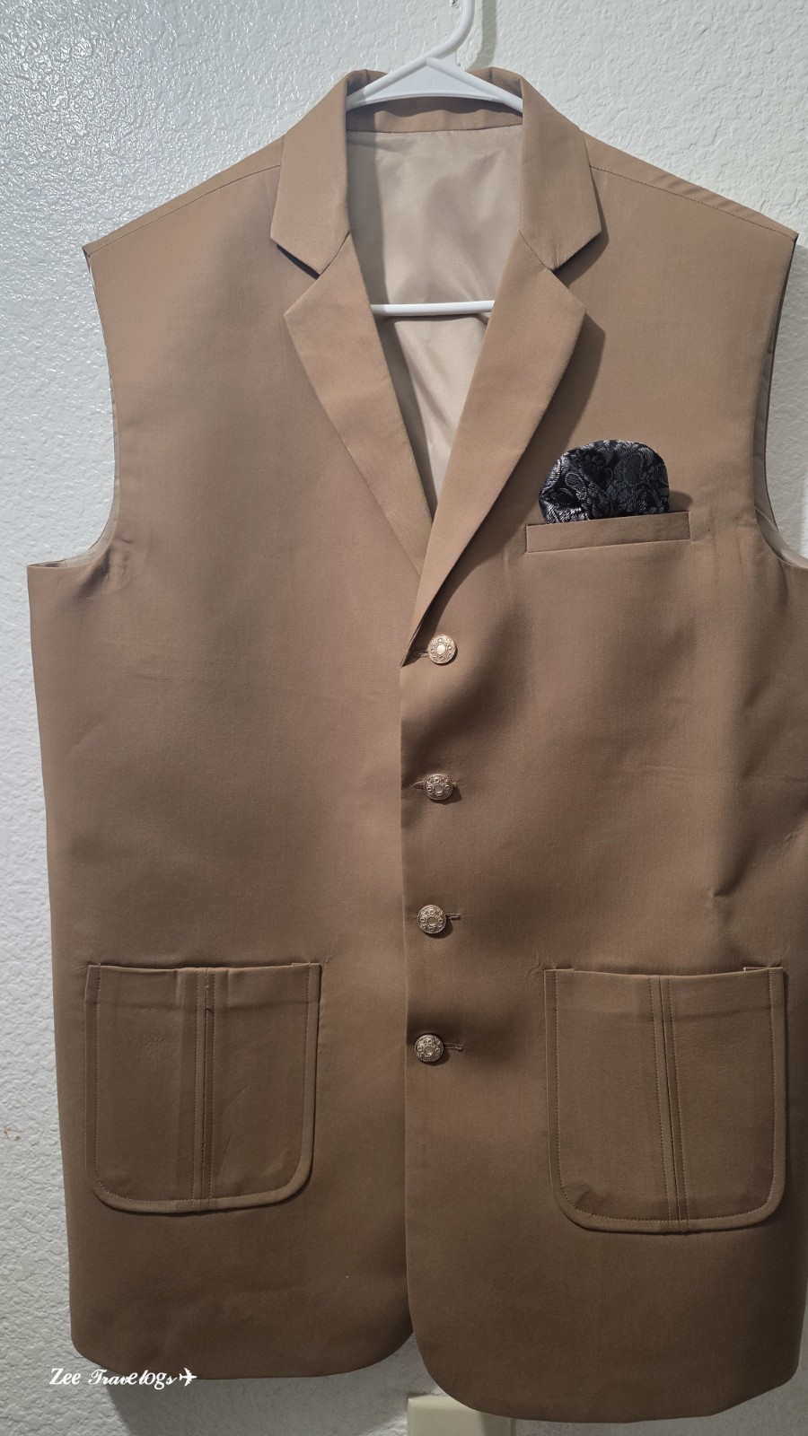 PAKISTANI MEN’S KHAKI CUSTOM TAYLOR STICHED SHALWAR KAMEEZ WAISTCOAT SET MEDIUM