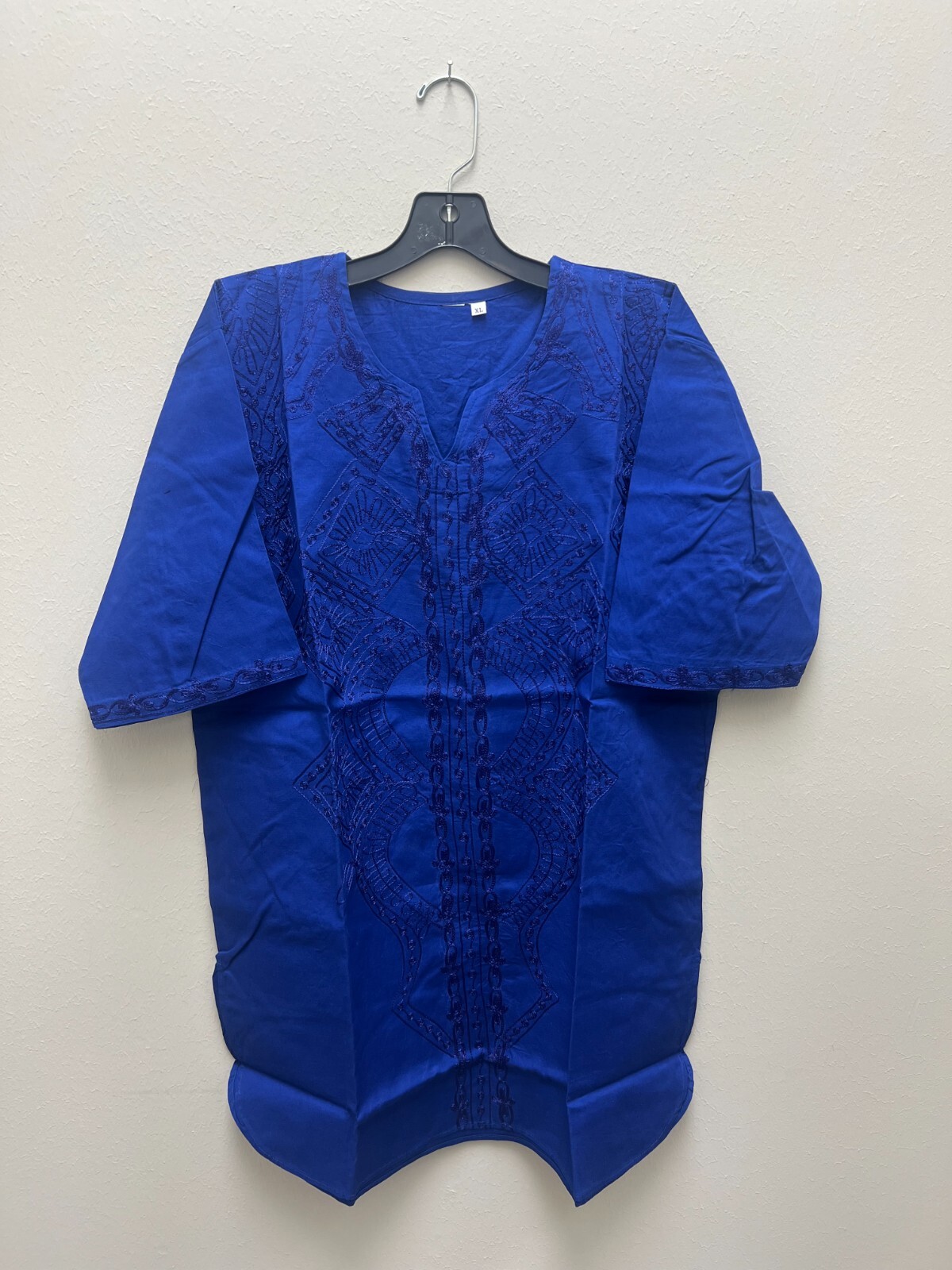 African clothing for men-Dashiki M-7X BLUE