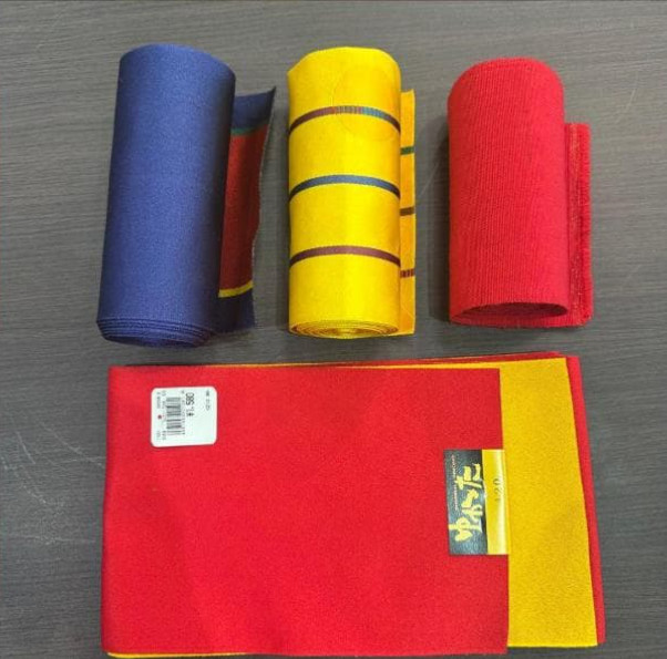 Yukata obi (sash) 4-piece set: Blue/Yellow/Red Japanese clothing accessories