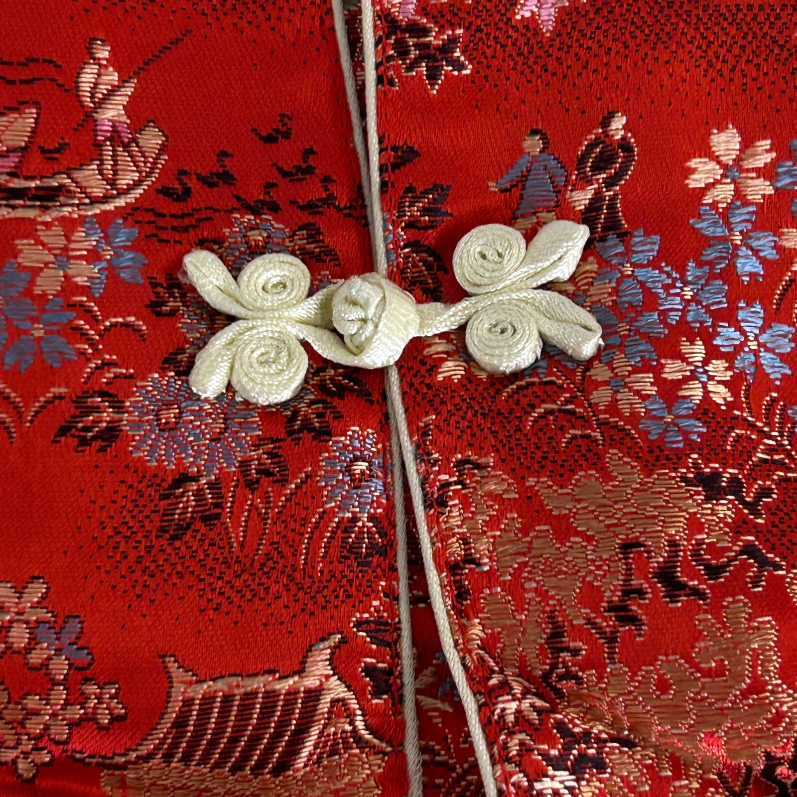 Peony Brand Shanghai Chinese Vintage Girls Red Brocade Jacket Shirt Pants