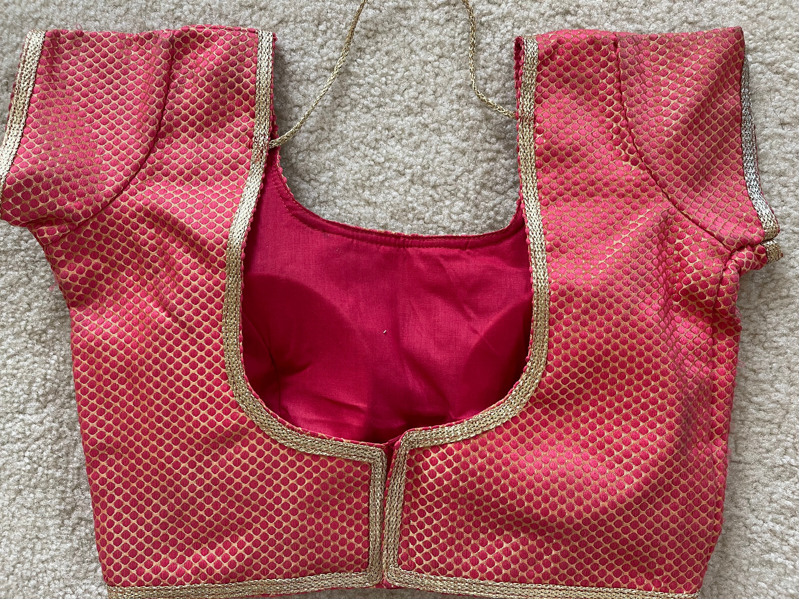 Bollywood Stitched Sari Blouse MIrror work Top Sz S pink