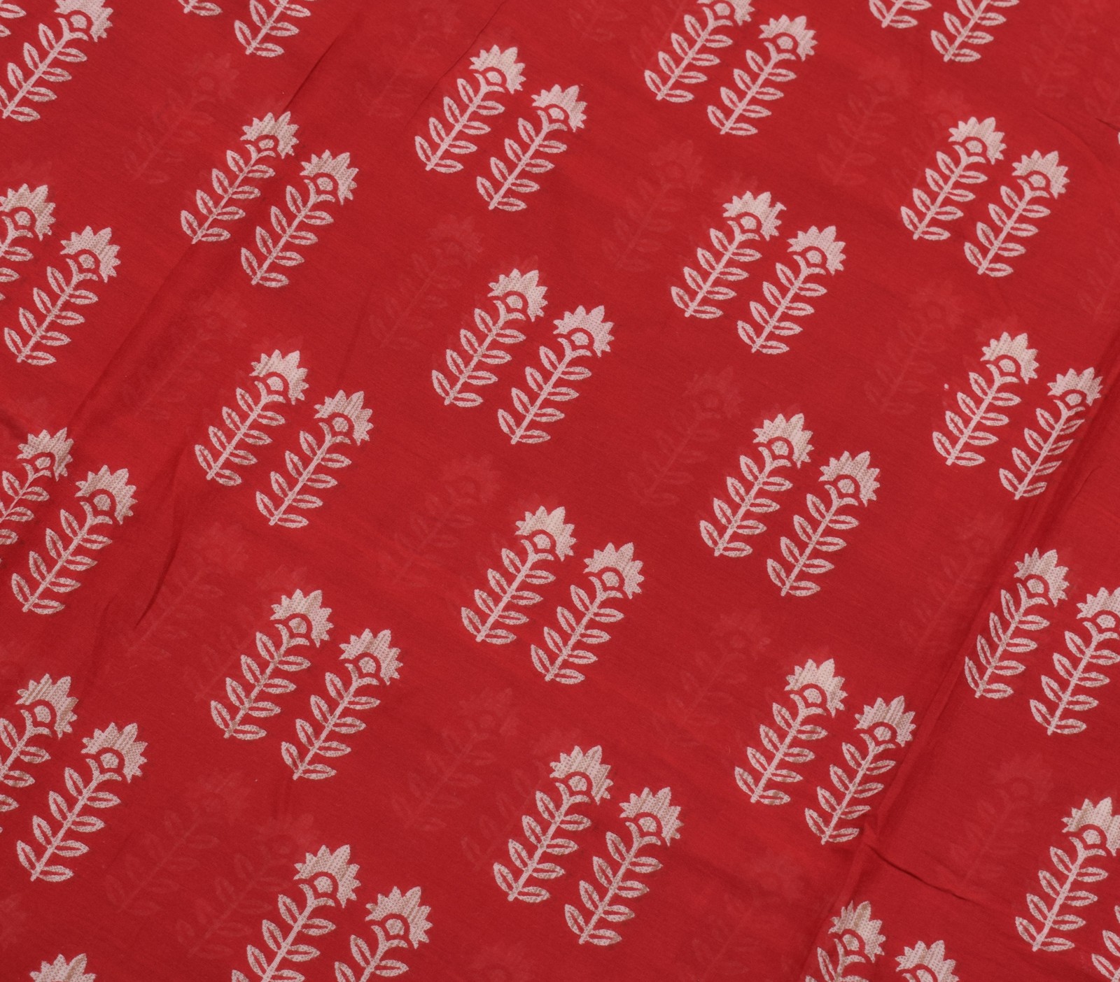 Sushila Vintage Dark Red Saree 100% Pure Cotton Printed Floral Soft Craft Fabric