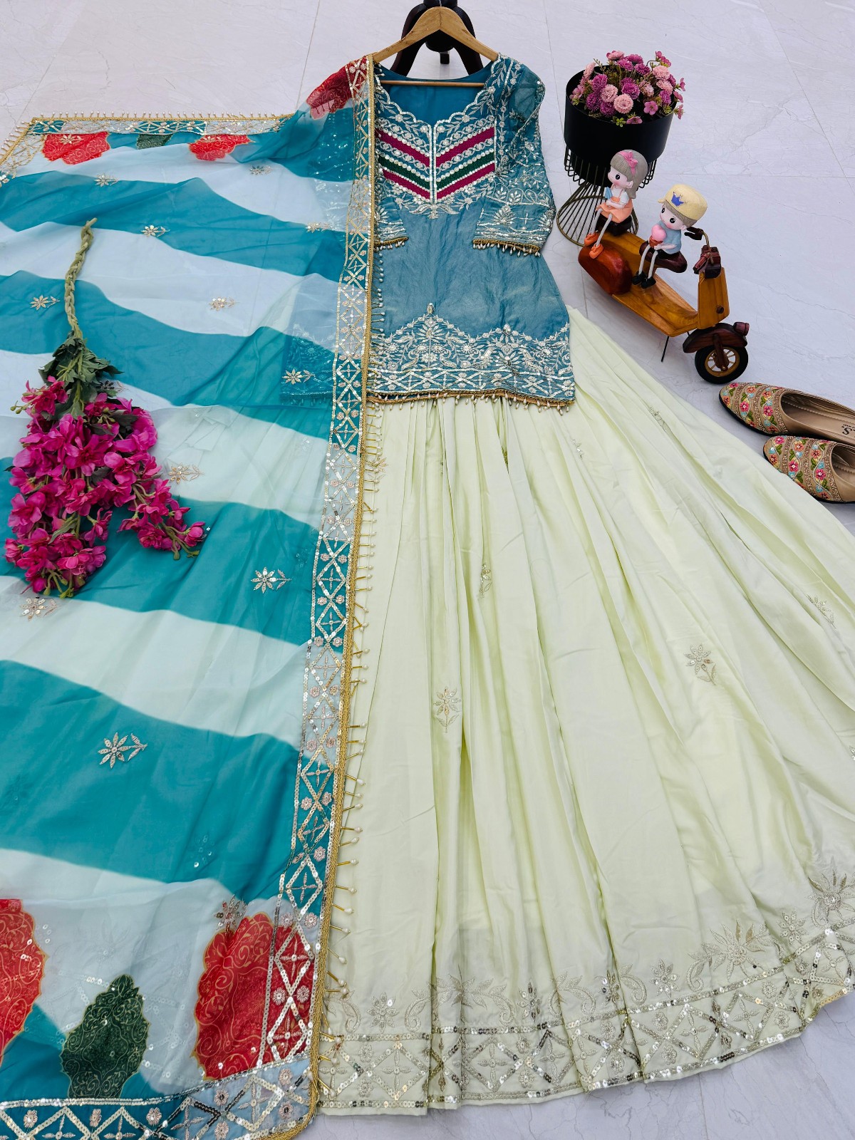 Ready To Wear Bridal Heavy Suit Wedding Pakistani Lengha Top Indian Ethnic Dress