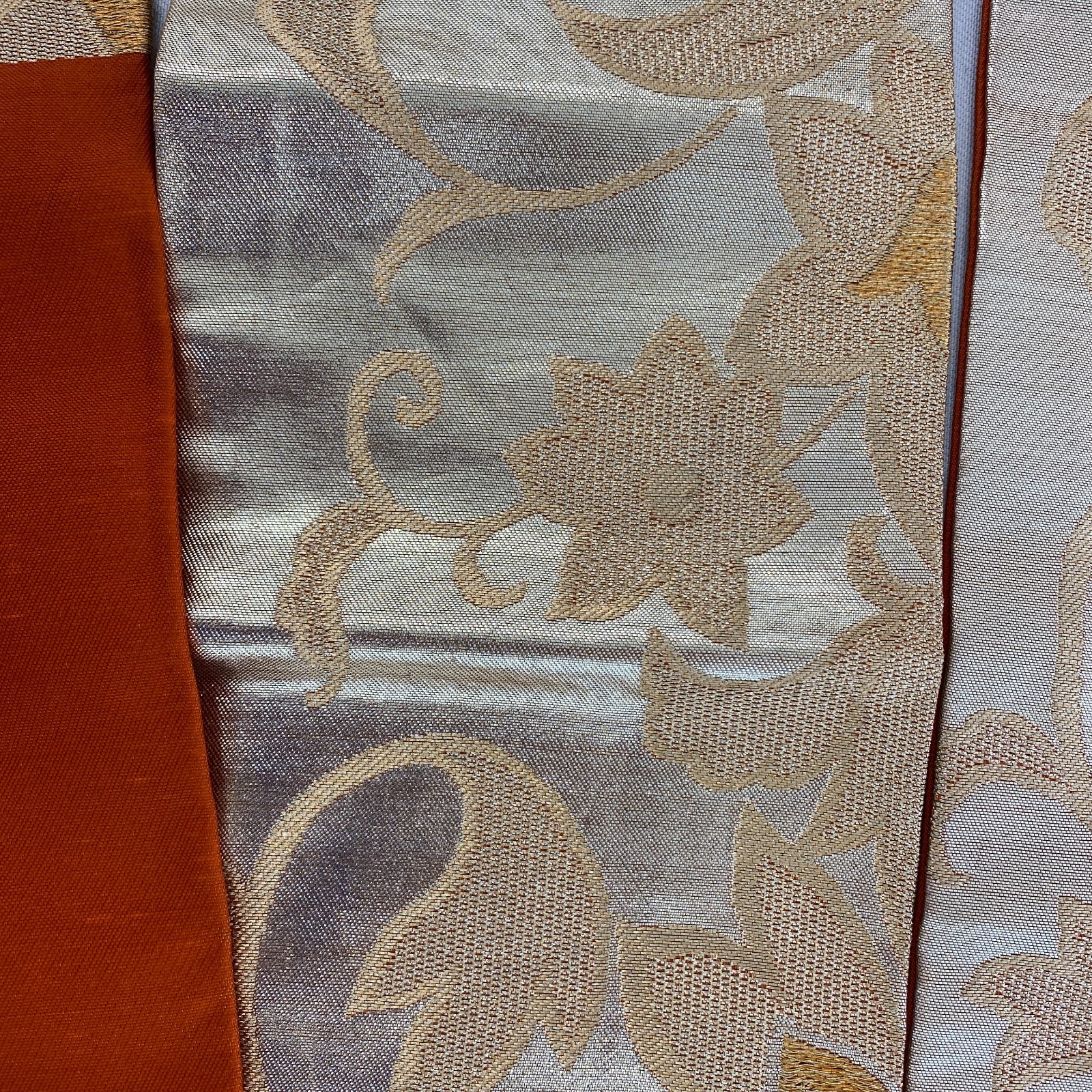 Japanese Vintage Kimono Nagoya Obi Silk Gold Traditional Authentic 134x 11in