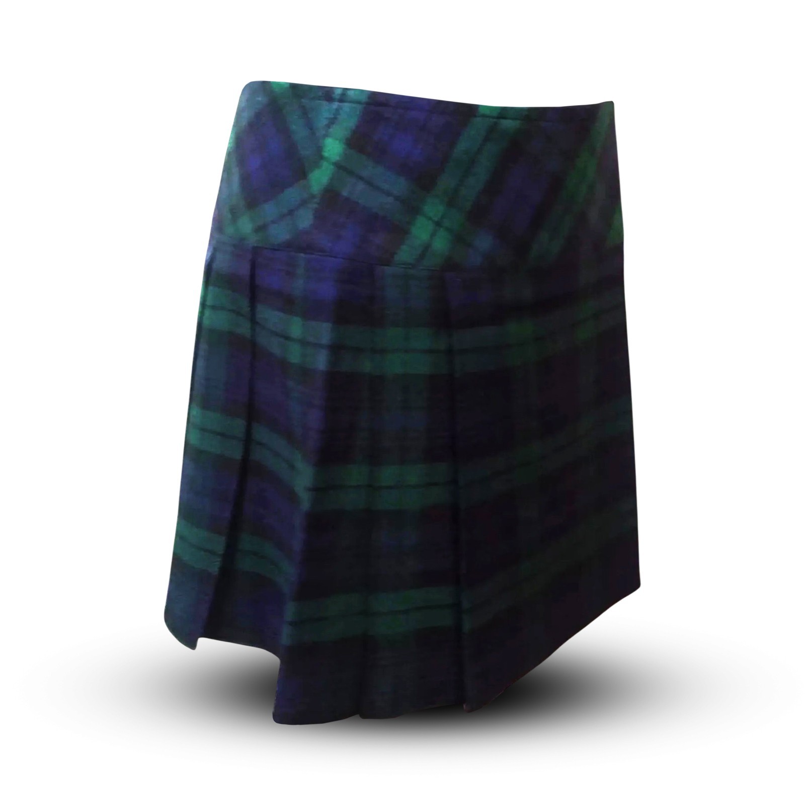 Ladies Girls Black Watch Tartan Billie Kilt Skirt Leather Straps Drop 16″