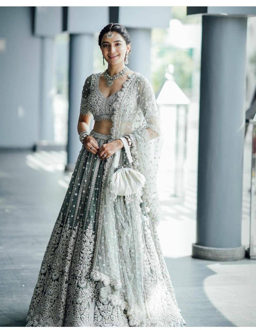 DESIGNER NET LEHENGA CHOLI WITH DUPATTA FOR INDIAN BOLLYWOOD WEDDING PARTY WEAR