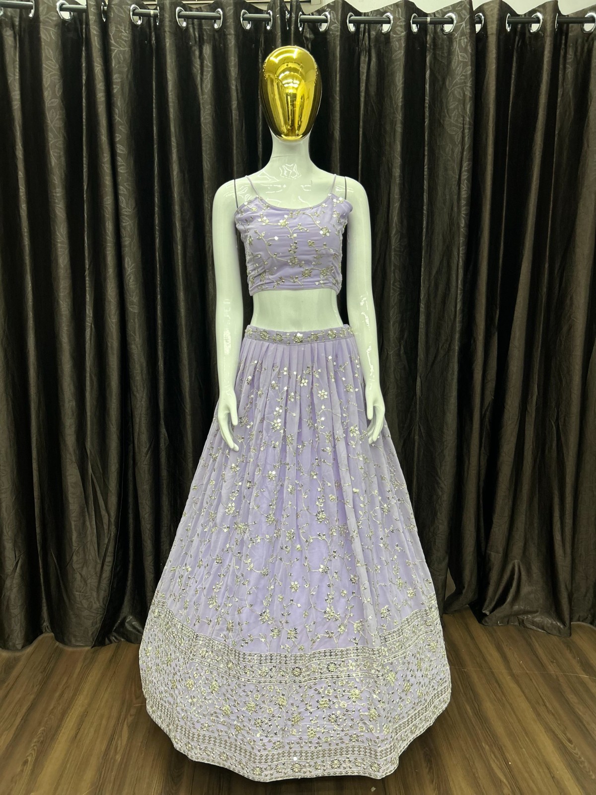 Pastel Lavender georgette lehenga choli for woman Bridesmaid lehnga