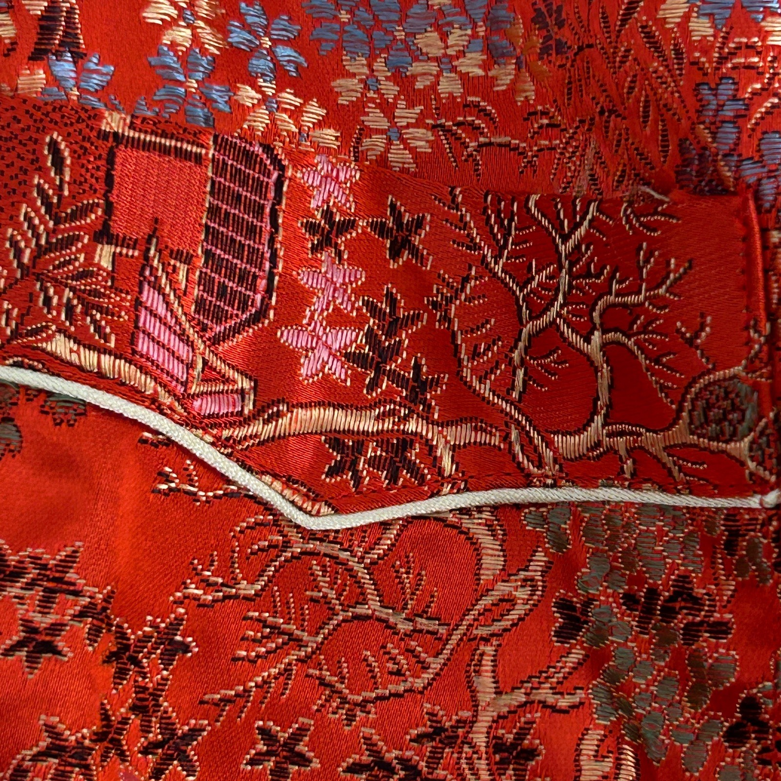 Peony Brand Shanghai Chinese Vintage Girls Red Brocade Jacket Shirt Pants