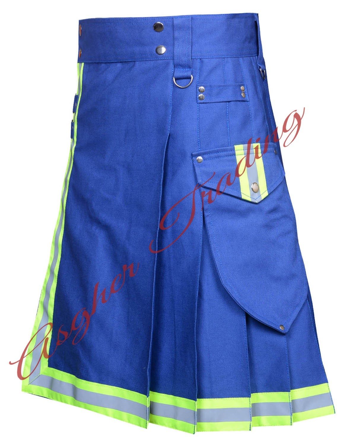 Scottish Handmade Firefighter Kilt, Firemen Utility Kilt Men’s Custom Size Kilts