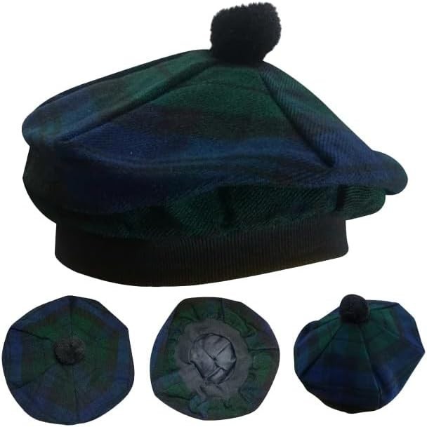 Scottish Hat Tam o’ Shanter Tammy Jimmy Flat Bonnet in Various Tartans