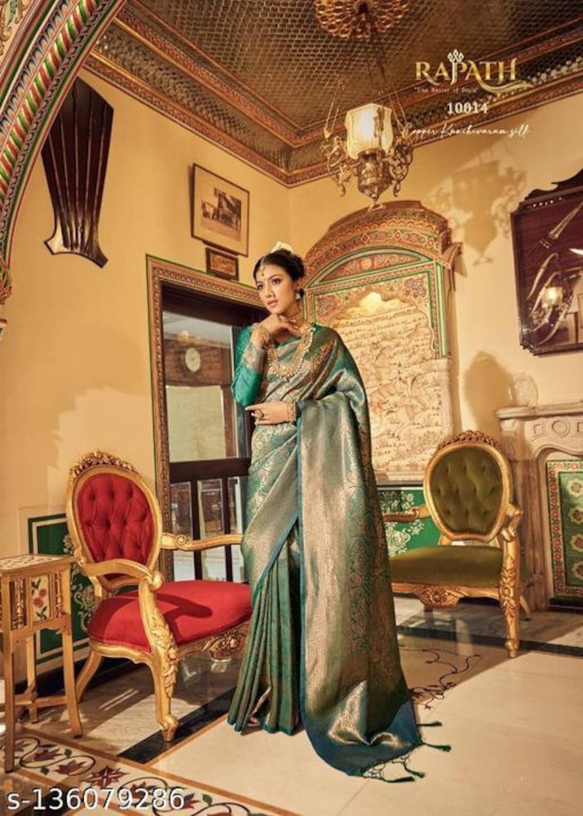 Women’s Kanjivaram Soft Silk Saree With Blouse Piece, bollywood indian designer