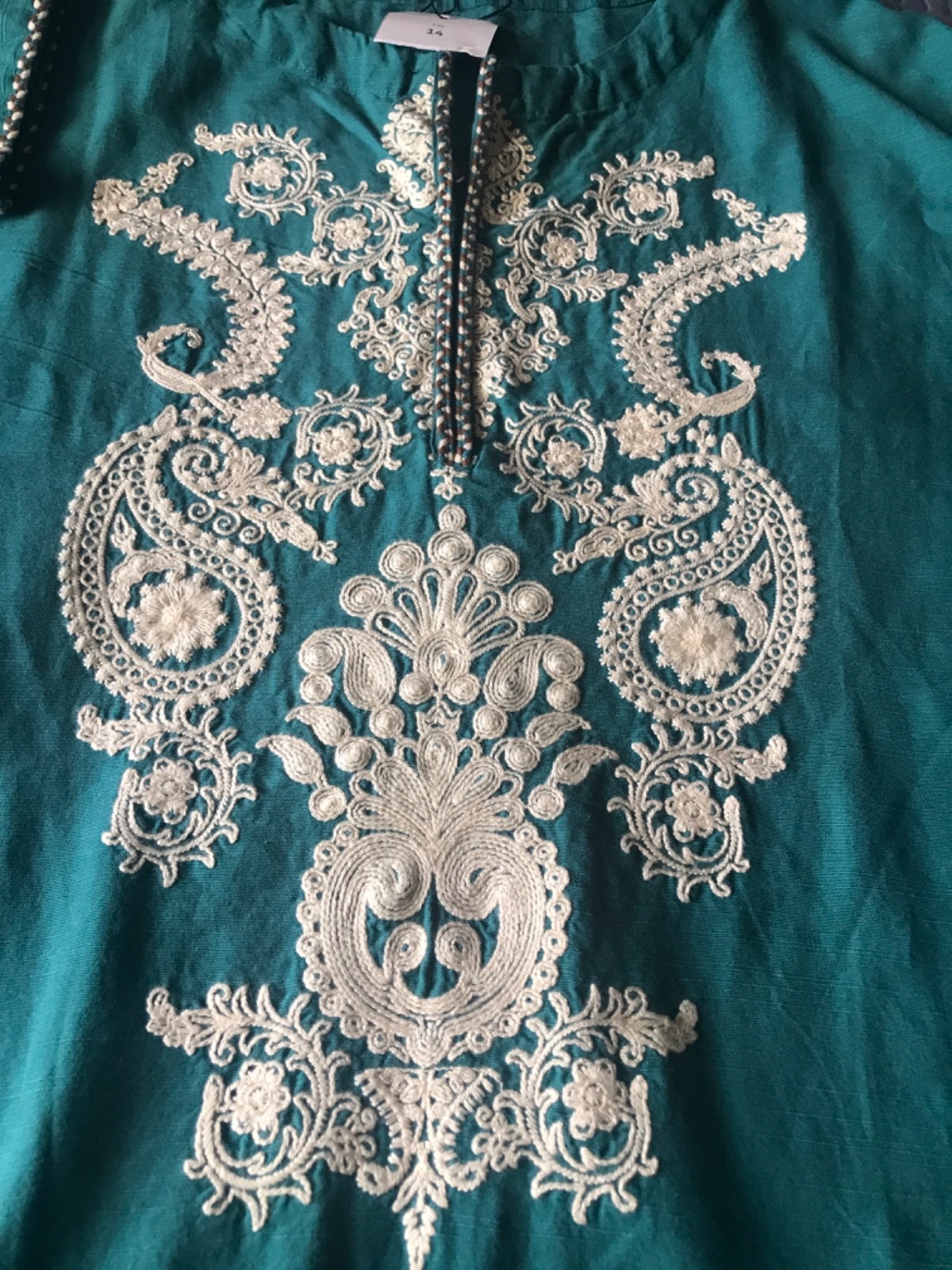 NWT KHAADI Size 14 Drop Shoulder Embroider Khaddar Kurti Fall/Winter Pakistan