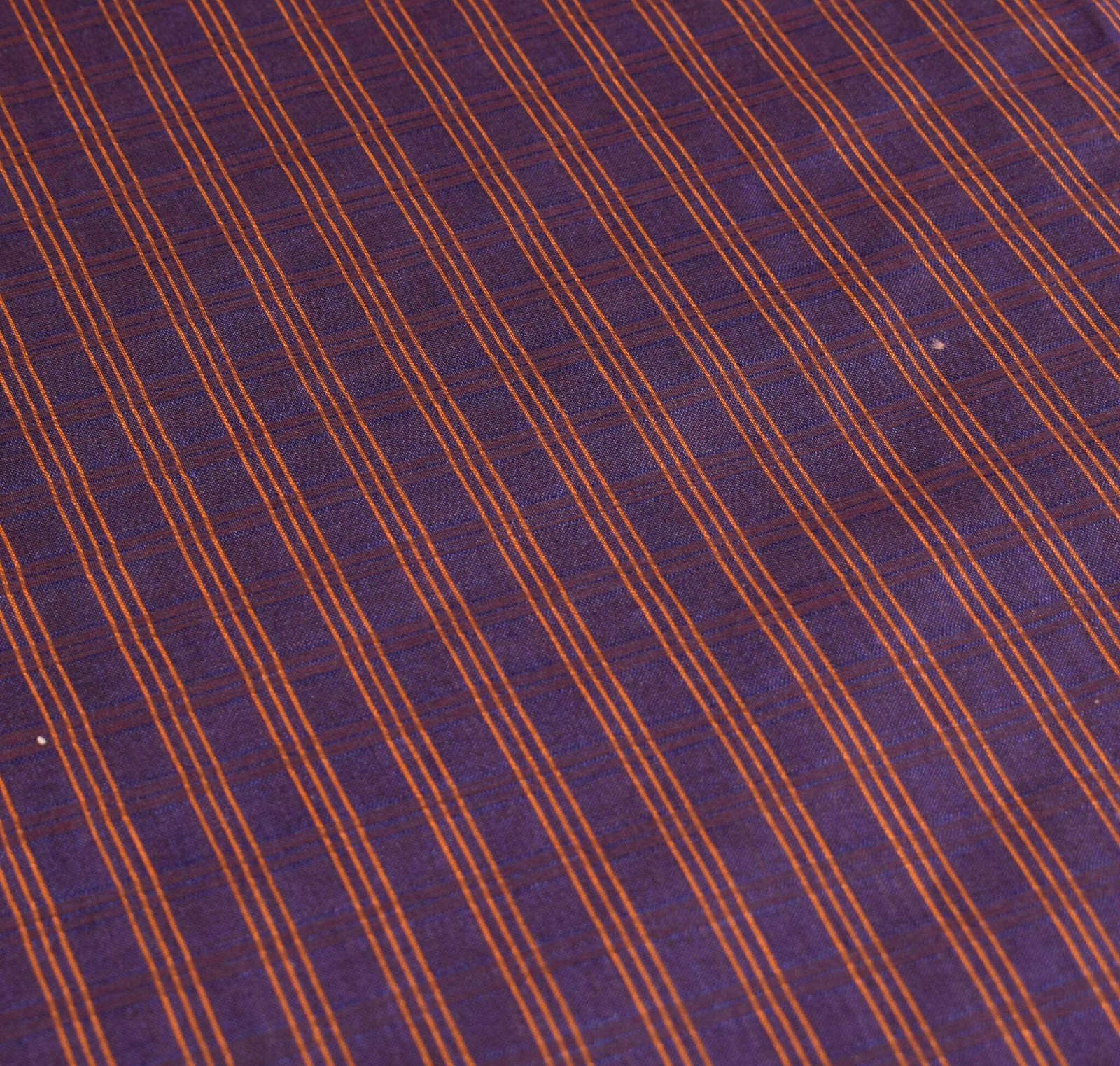 Sushila Vintage Blue Stripes Saree Pure Cotton Silk Handloom Woven Sari Fabric
