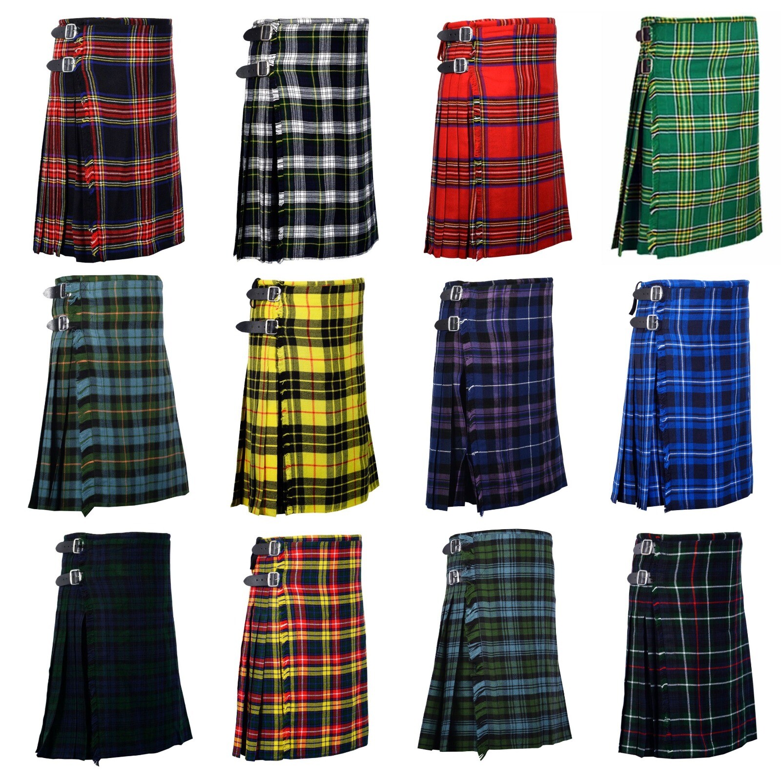 Casual Wear 5 Yard Scottish Kilt 13oz Traditional Light Weight Kilt 40+ Tartans