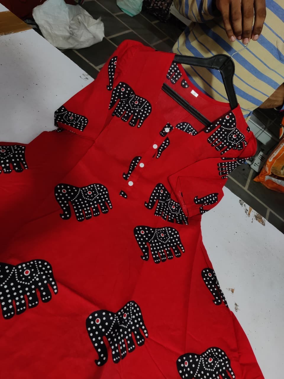Jaipuri Block Printed Women Middi Kurta Set Indian Party Wear Flared Gown Dress