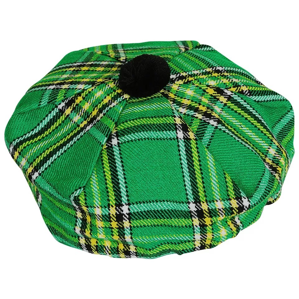 Men’s Irish TAM o’ SHANTER Hat Bonnet Beret Balmorals Tartan Tammy hat