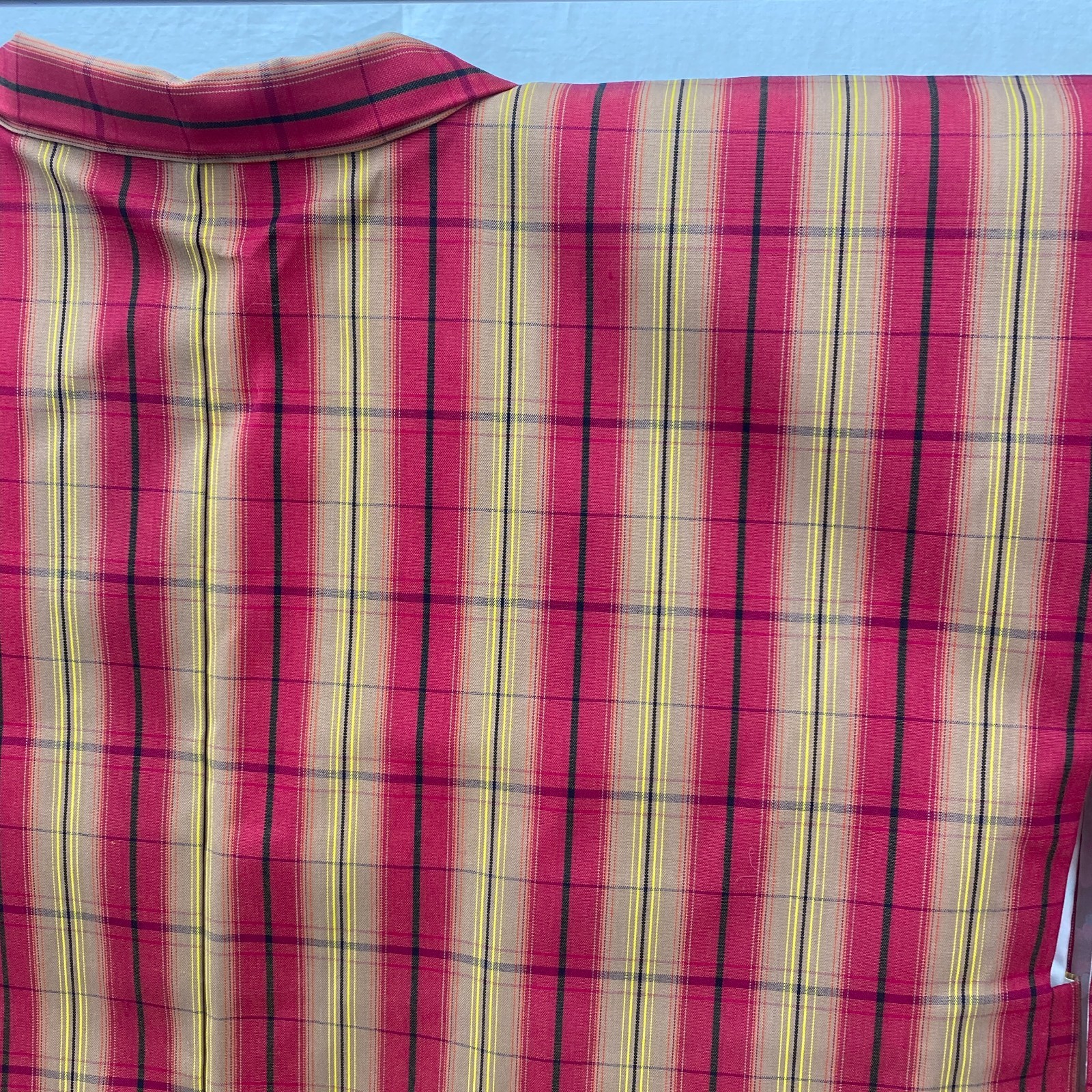 Japanese Vintage Kimono Haori Jacket Polyester Red Traditional Embroidery 30in