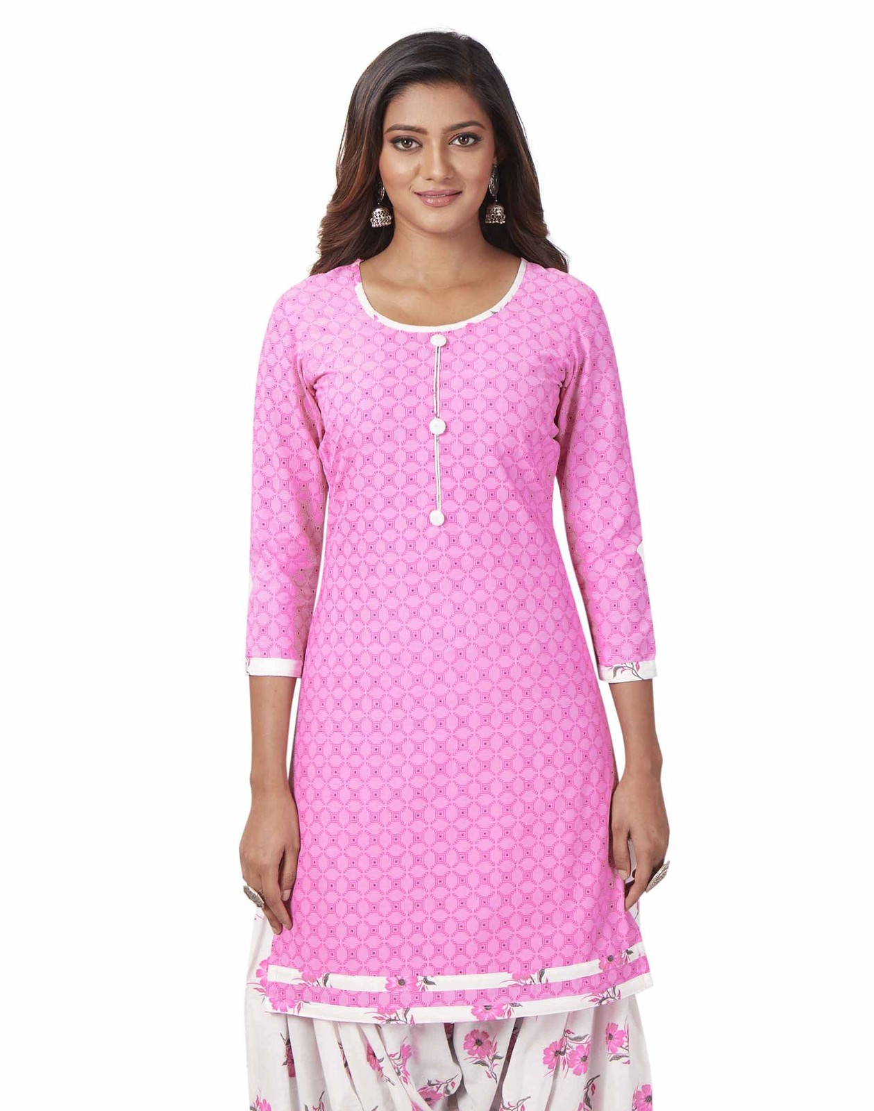 Miraan Women Cotton Unstitched Dress Material(BANDCOL923, Pink, Free Size)