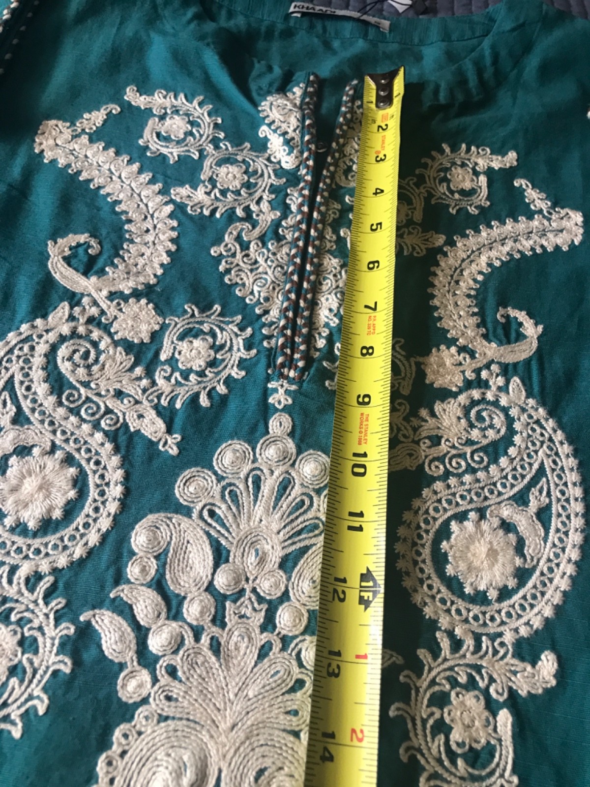 NWT KHAADI Size 14 Drop Shoulder Embroider Khaddar Kurti Fall/Winter Pakistan