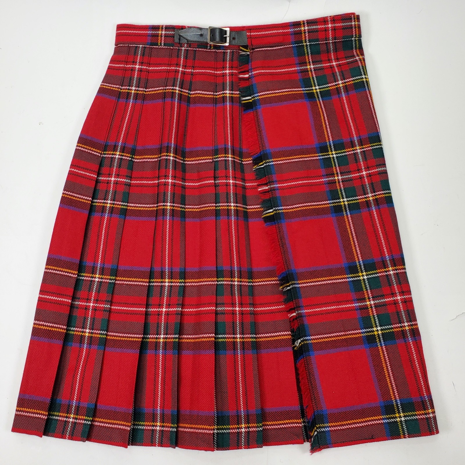 Kids Royal Stewart 100% Wool Tartan Kilt Hector Russel Scotland Adjusts to Sz 24