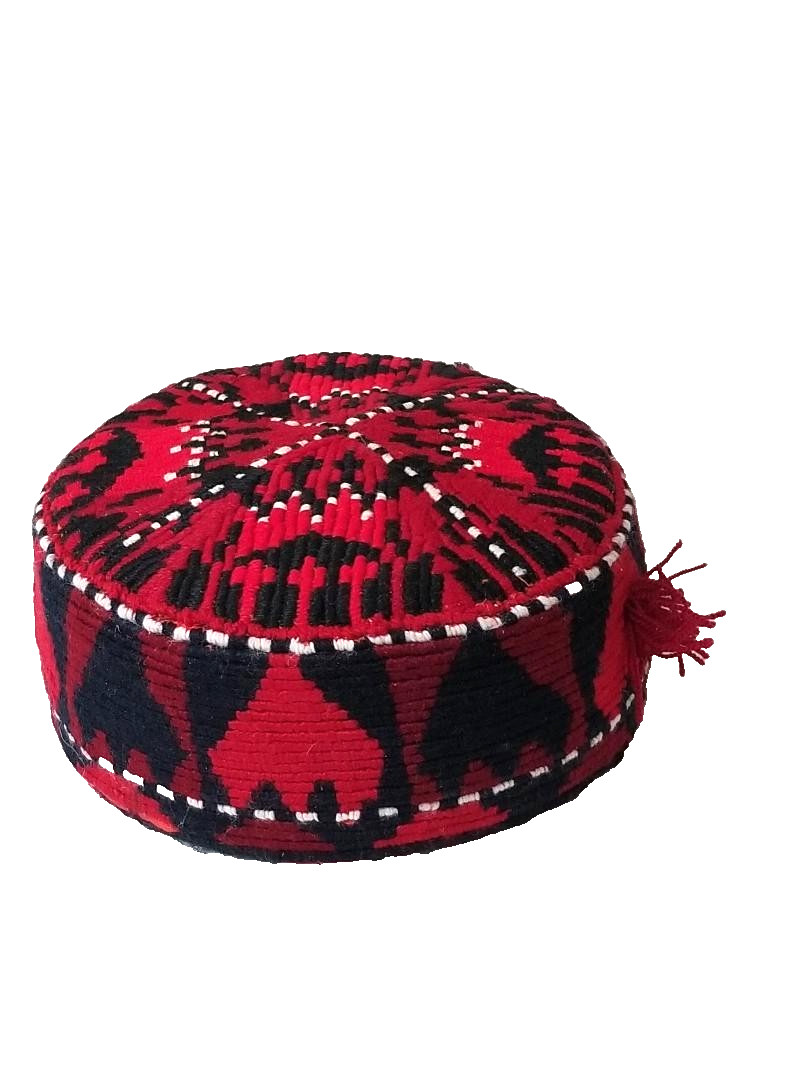 TRIBAL HAND STITCHED & EMBROIDERED AFGHAN HAT FROM MAZAR -I-SHARIF- 21″