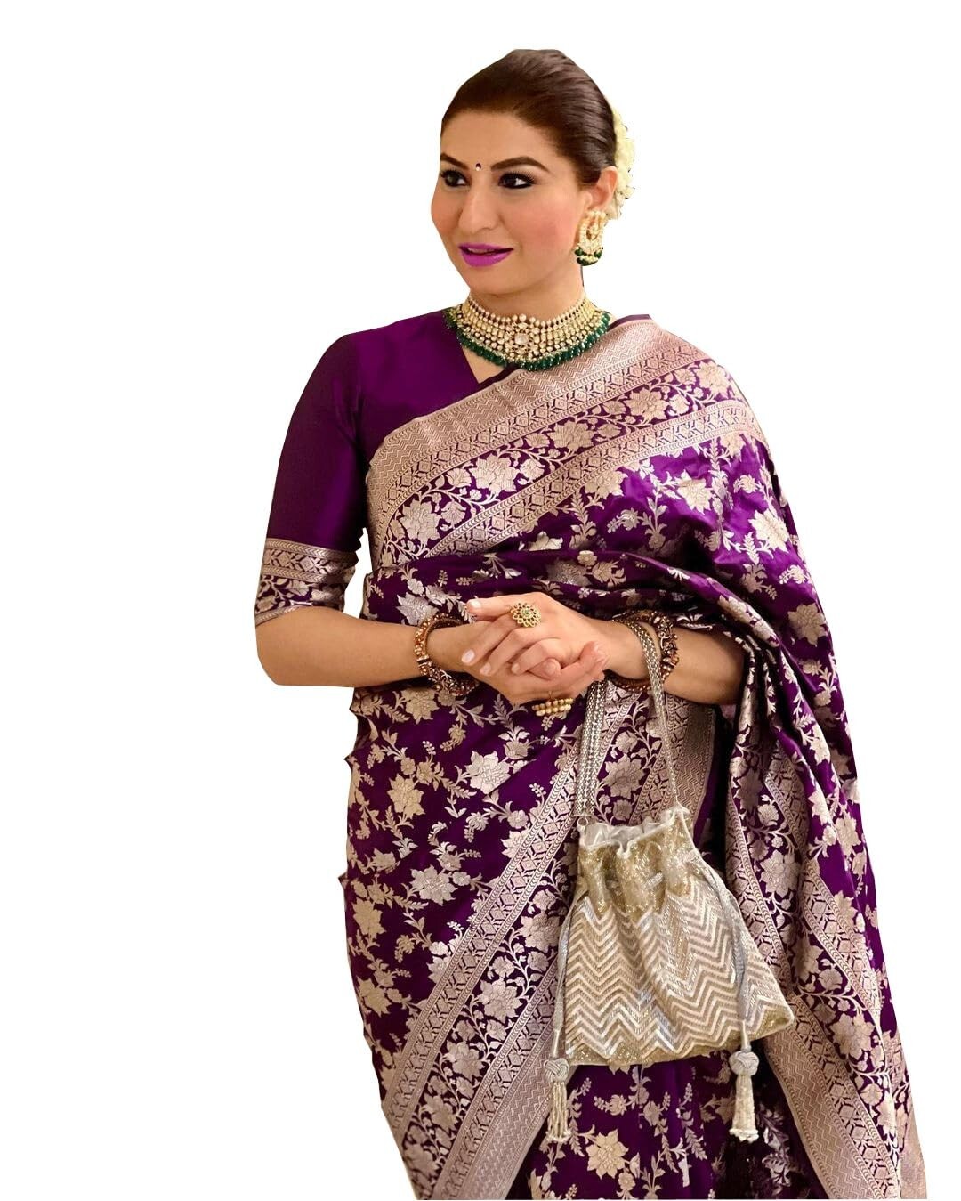 TRADITIONAL PARTY WEAR SOFT SILK INDIAN WEDDING WEAR KANJEEVARAM SAREE SARI