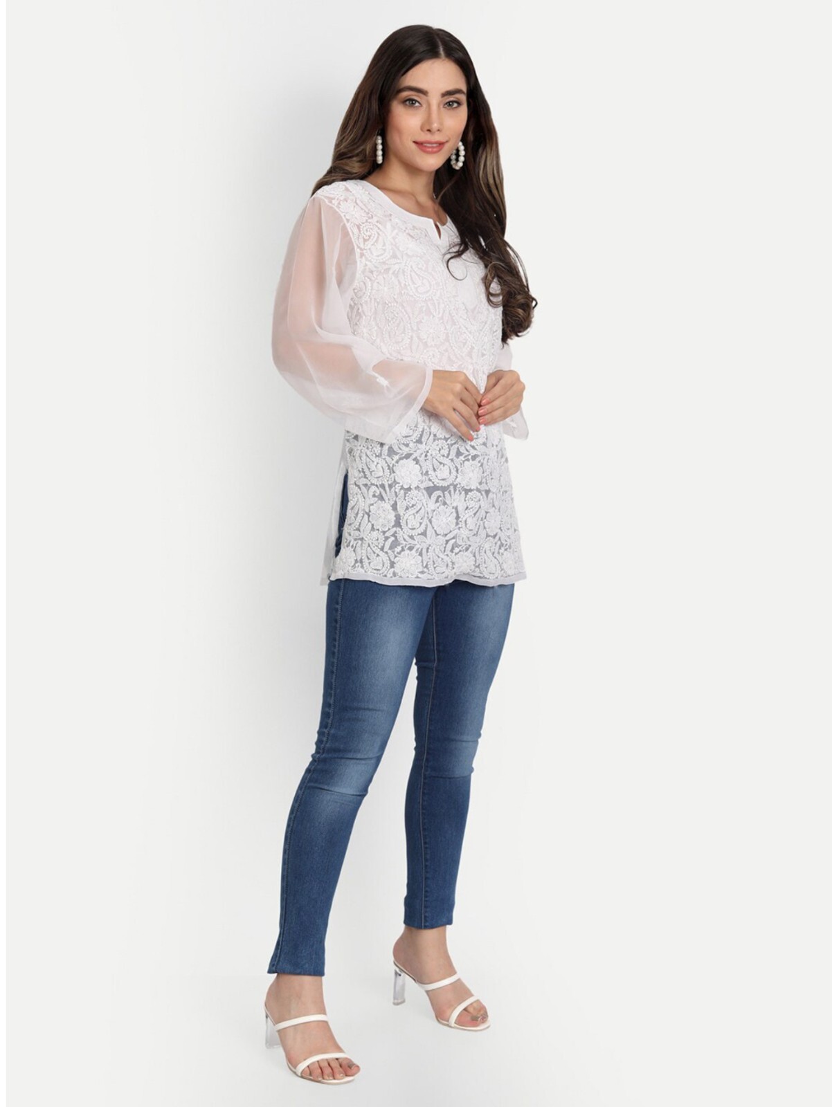 Kurti Chikankari for women short kurti georgette kurti soft fabric without inner