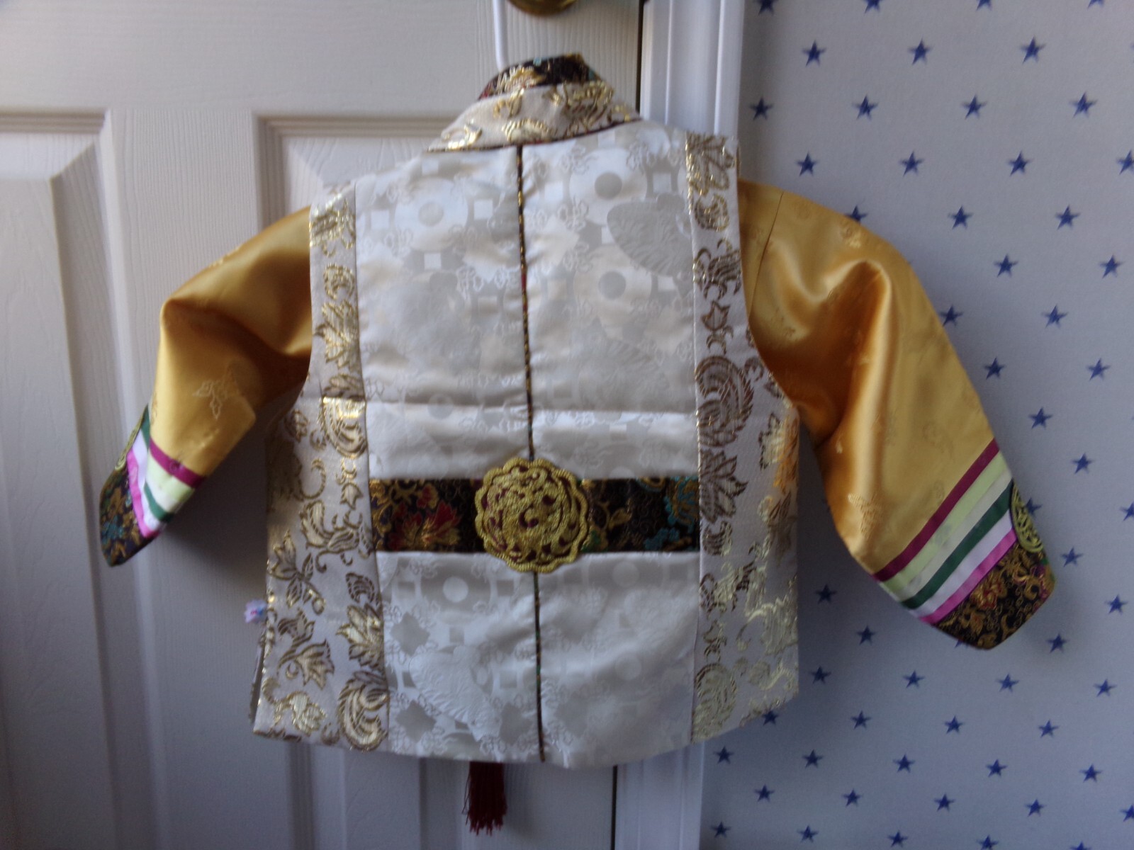 Korean Hanbok Size 3 Toddler Sz 3T Boys Set Traditional Ornate Dress Clothes Hat