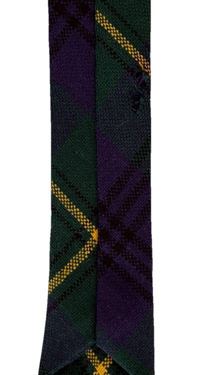 Johnstone Scottish Tartan 100% Wool Necktie Made in Scotland Blue Green Yellow