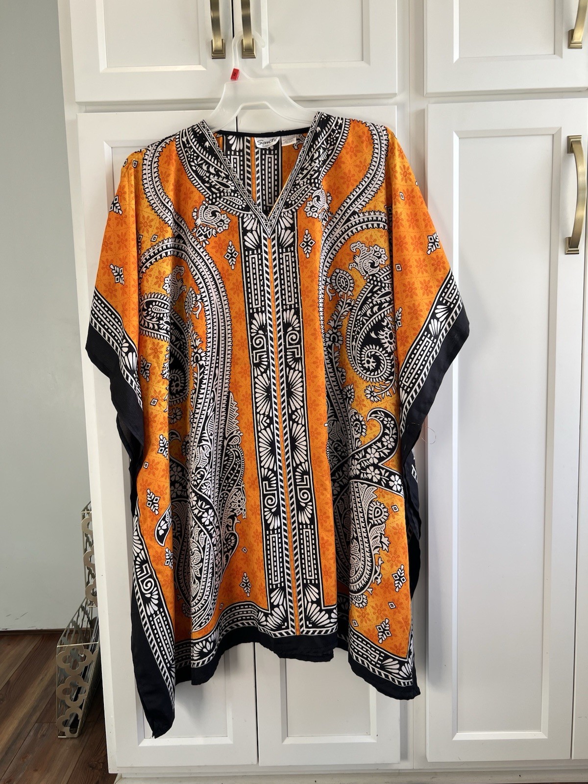 Santé Classics Orange Dashiki Women’s One Size African design Lounge Dress