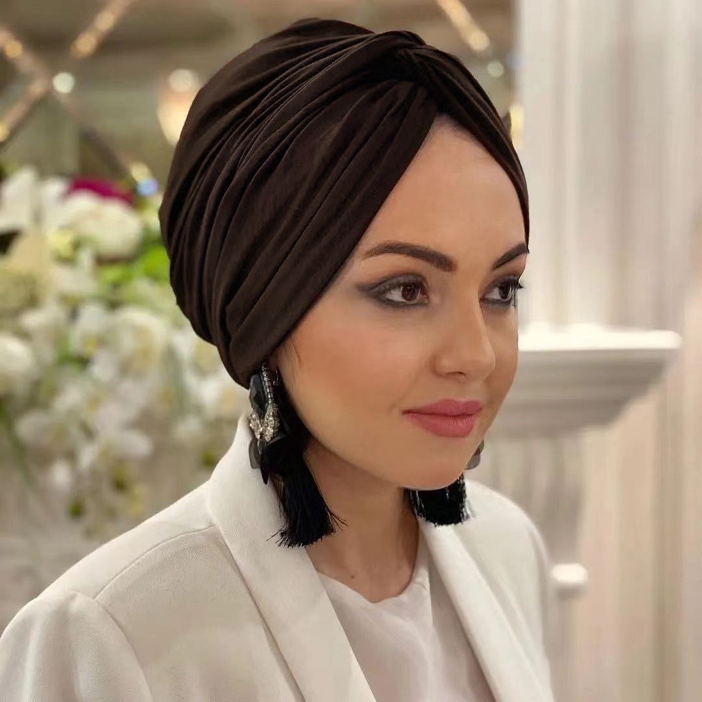 Muslim White Hijab Cap Woman Abaya Jersey Instant Wrap Crinkle Arabic Modal Silk