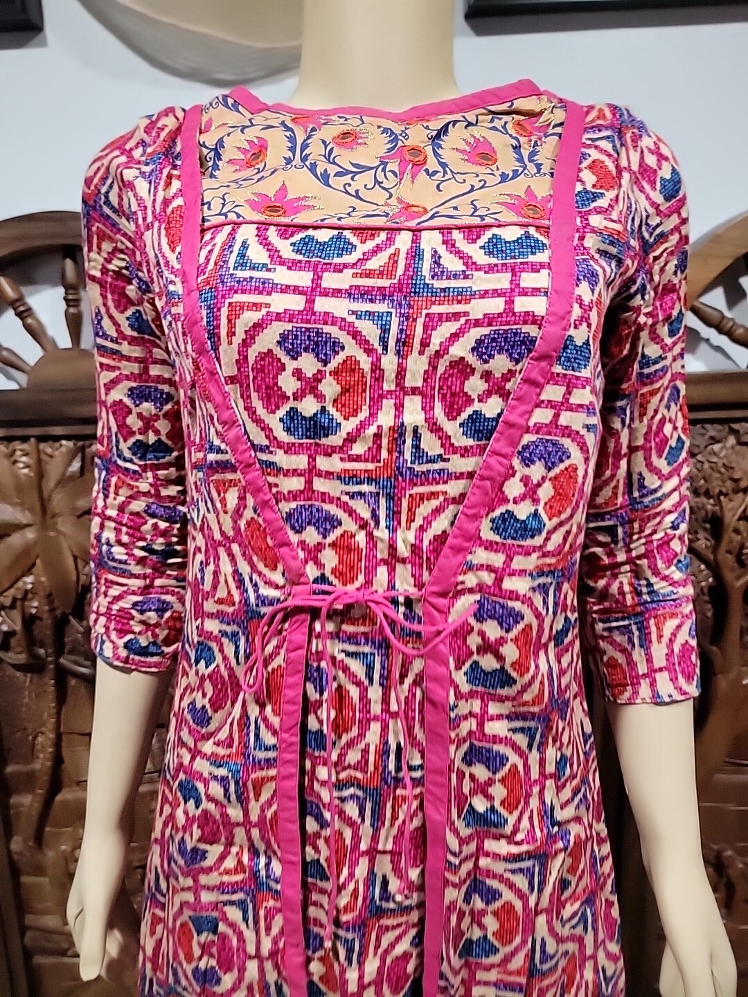 Sailor Regular Fit Size S Multicolor Woven Long Kurti Dress #C