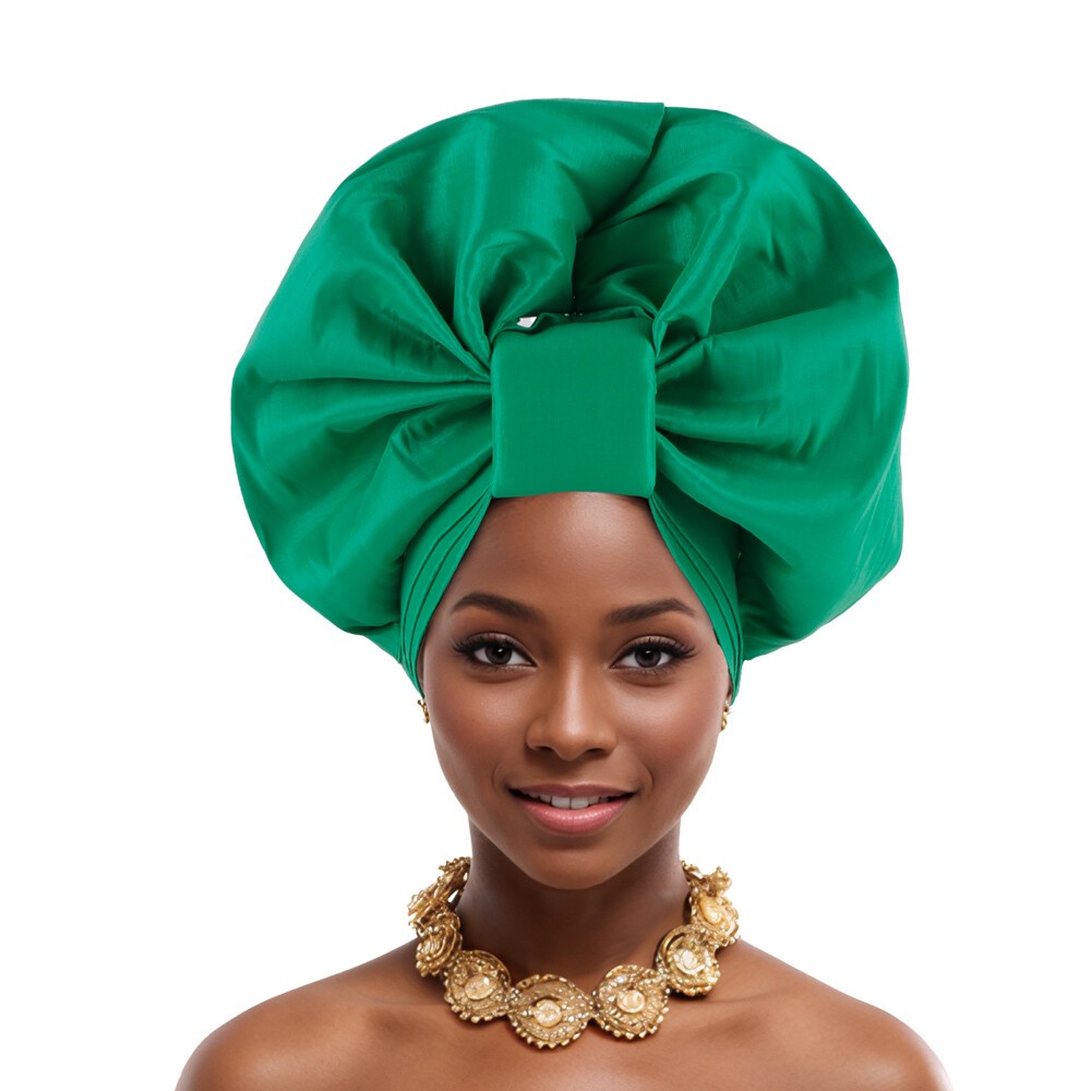 African Women Hijab Headtie Nigerian Auto Gele Wedding Party Hat Turban Aso Oke