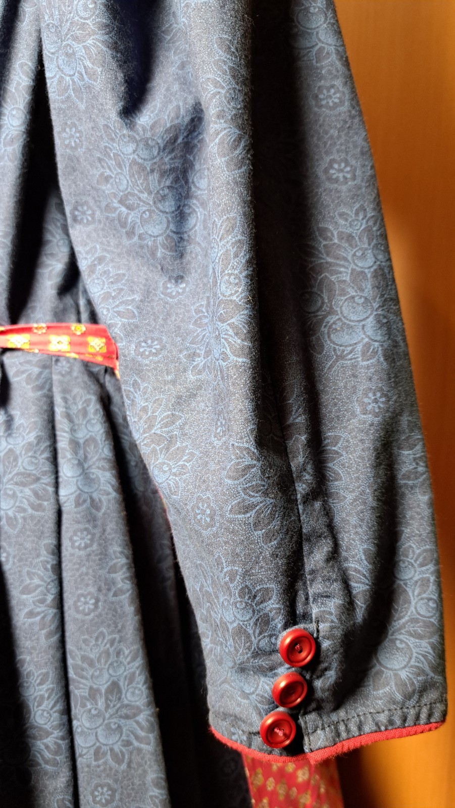 Vtg Isola Trachten Austria Blue Cotton Dirndl Dress Apron Oktoberfest EU44 M/ L