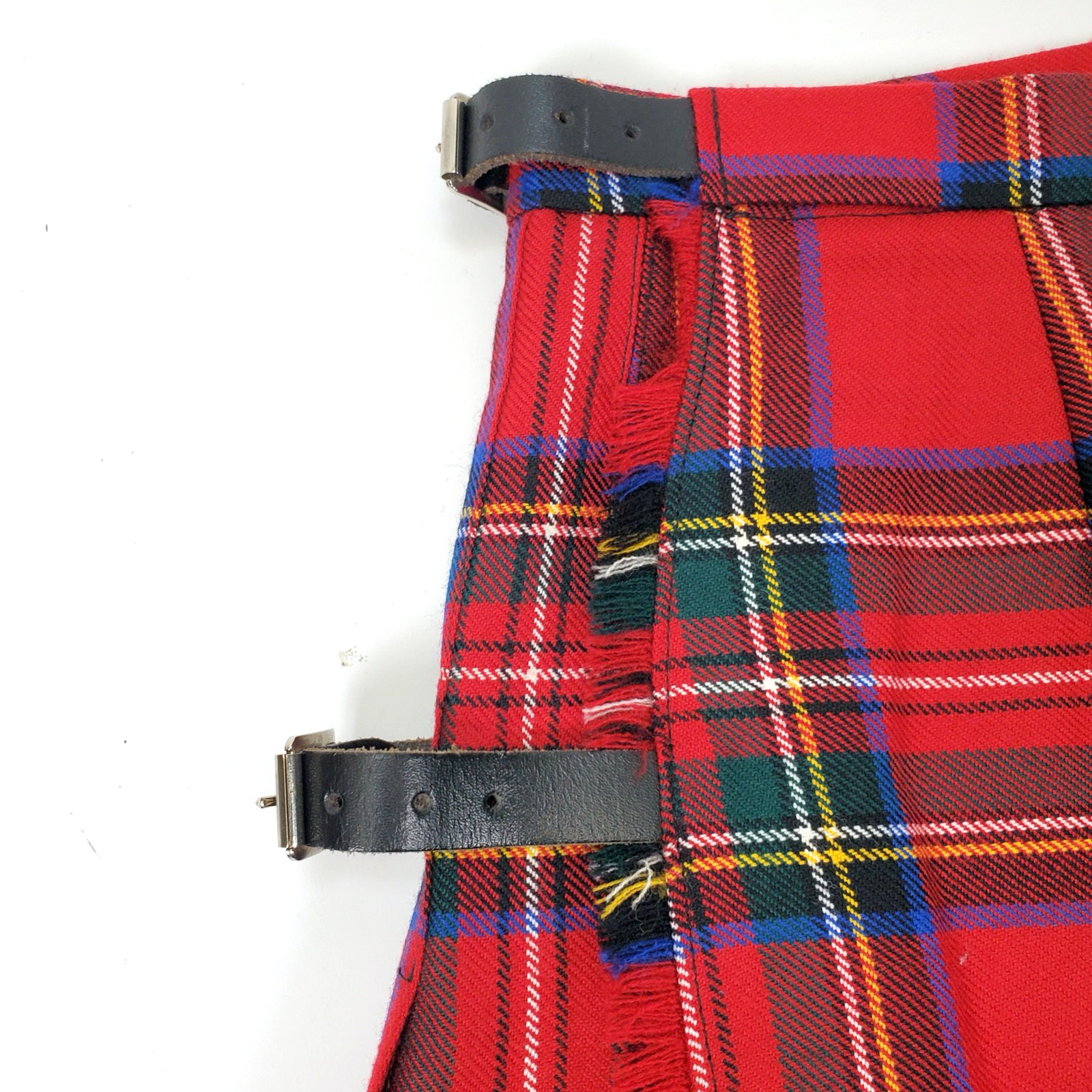 Kids Royal Stewart 100% Wool Tartan Kilt Hector Russel Scotland Adjusts to Sz 24