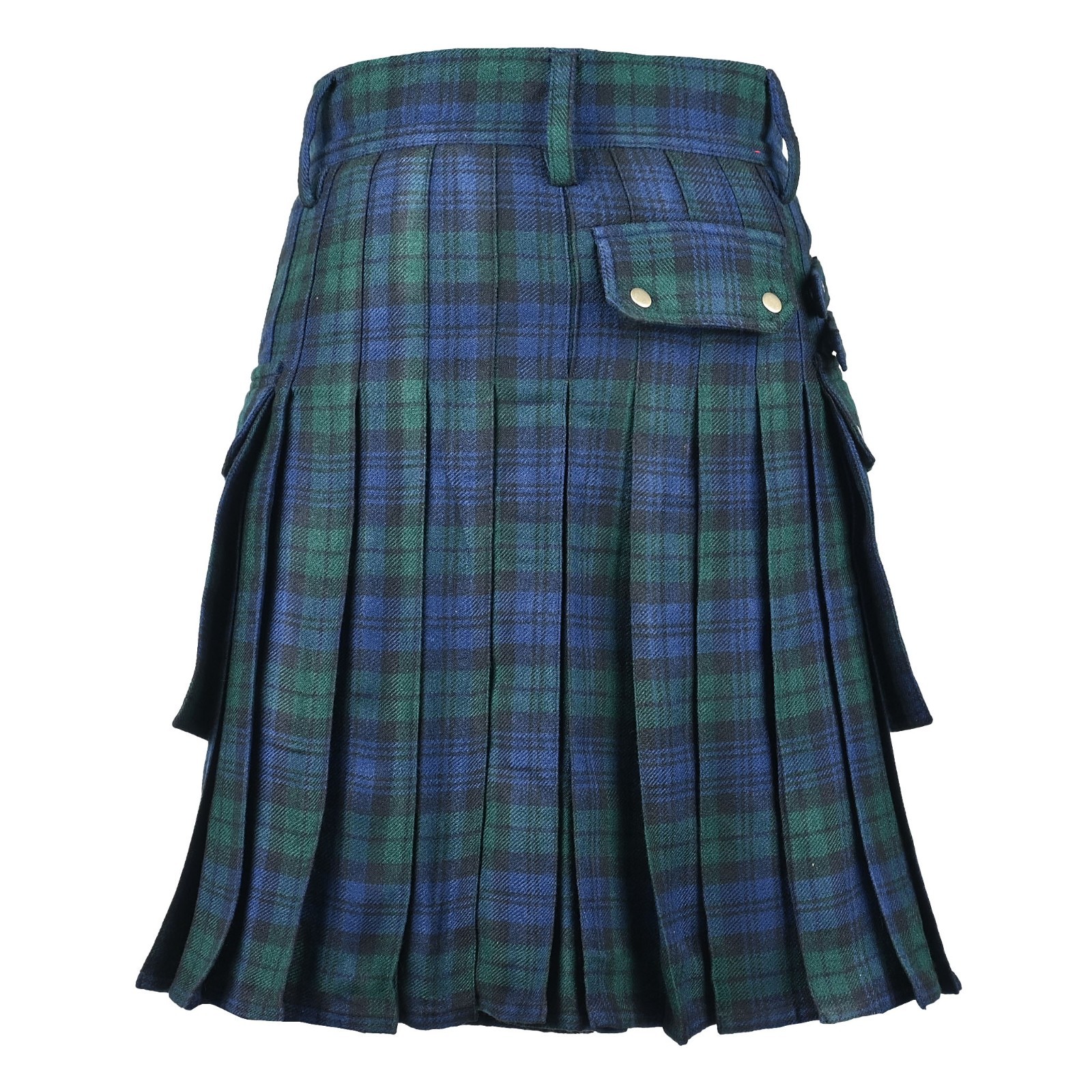 Mens Utility Tartan Kilt Black Watch with Cargo Pockets Scottish Highlander kilt