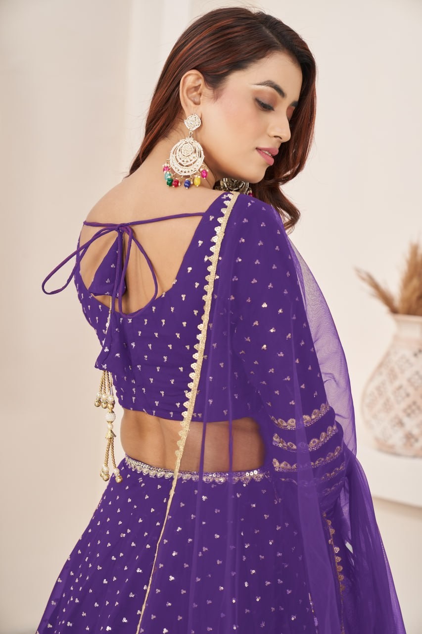 Luxury Art Silk Lehenga Choli Zari Sequin Engagement Party Wear